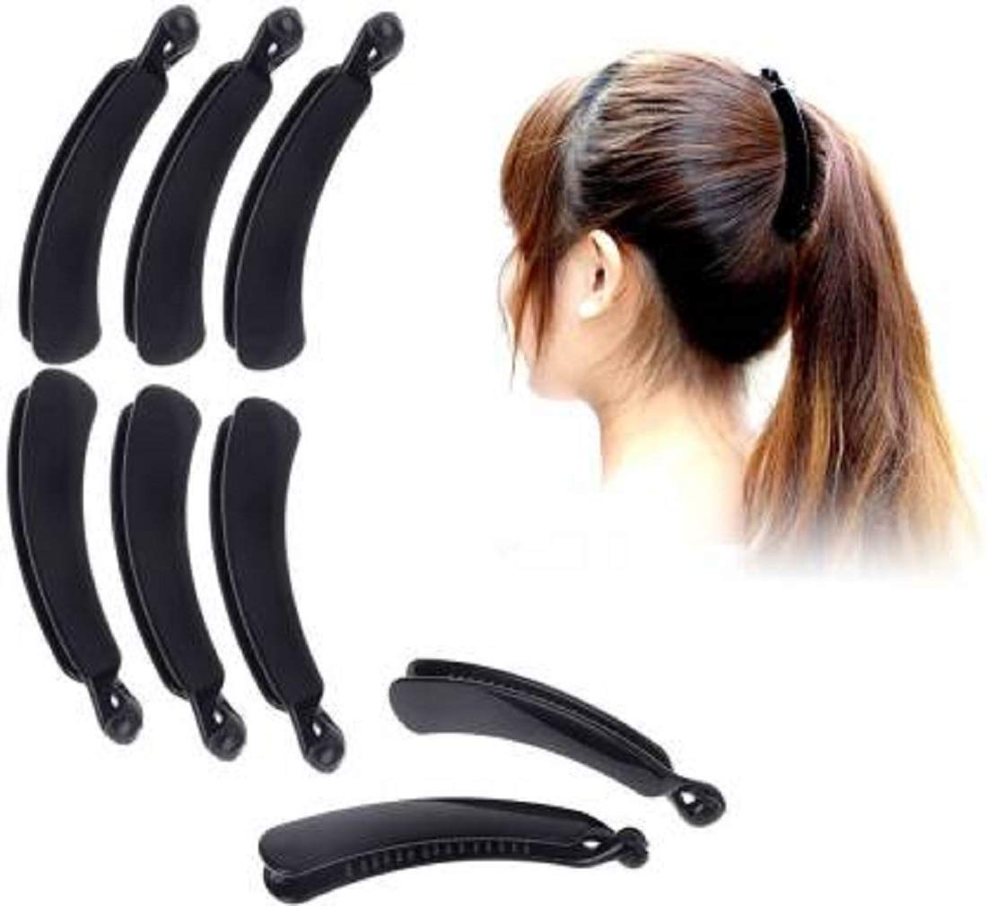 MANMORA Banana Hair Clips - 12 Pack Black Banana Hair Pins for Women & Girls - Strong Hold Hair Clips for Thick Hair, Ponytail, Bun & Updo Hairstyles - Perfect for School, Work, Party & Everyday Use