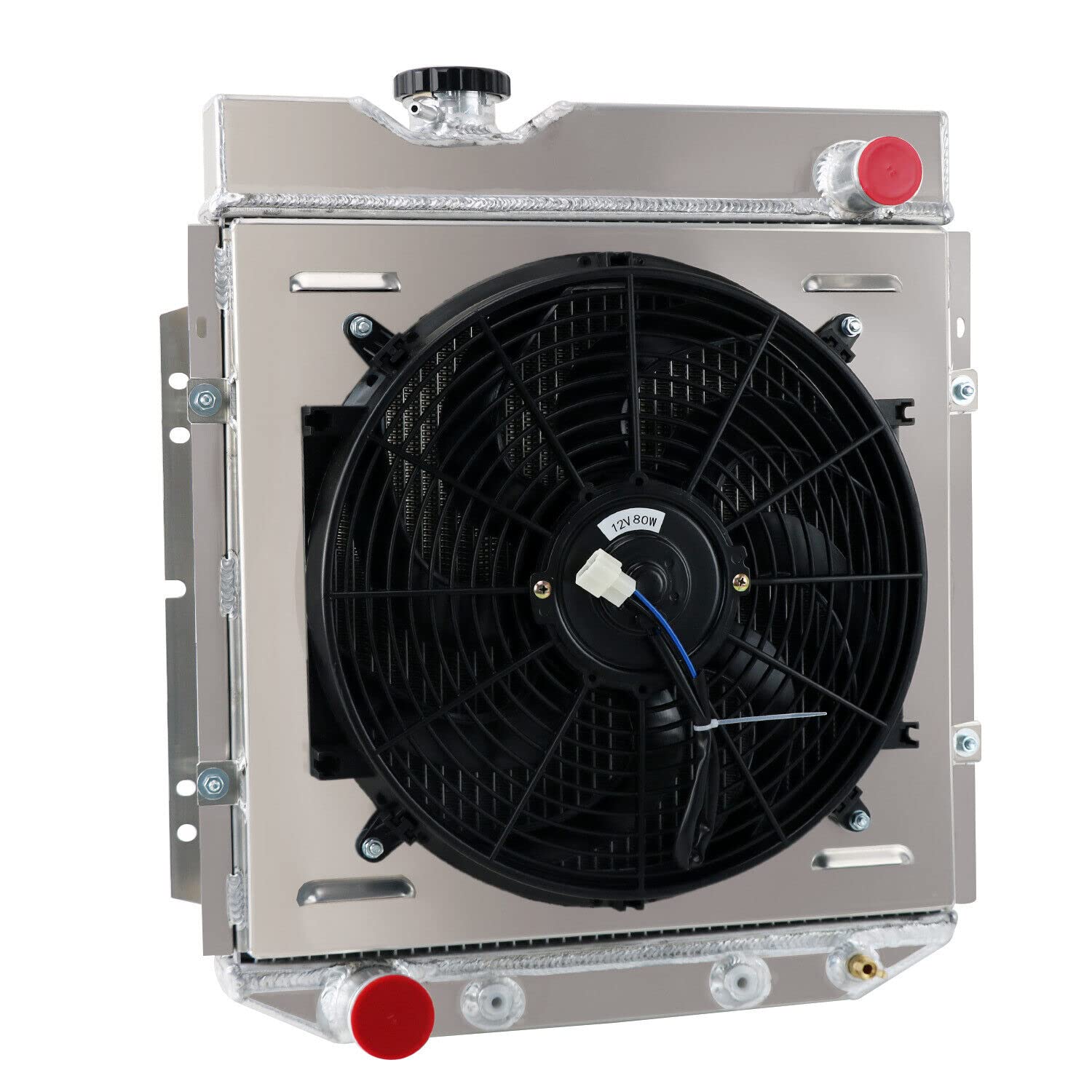 High-Performance ReadyCool 3-Row Aluminum Radiator Fan Shroud for 1960-1966 Ford Ranchero, 1964-1966 Mustang, 1960-1965 Falcon & 1961-1965 Mercury Comet - 5.0L V8 Engine Swap - Perfect for Cooling Upgrades & Hot Rod Builds