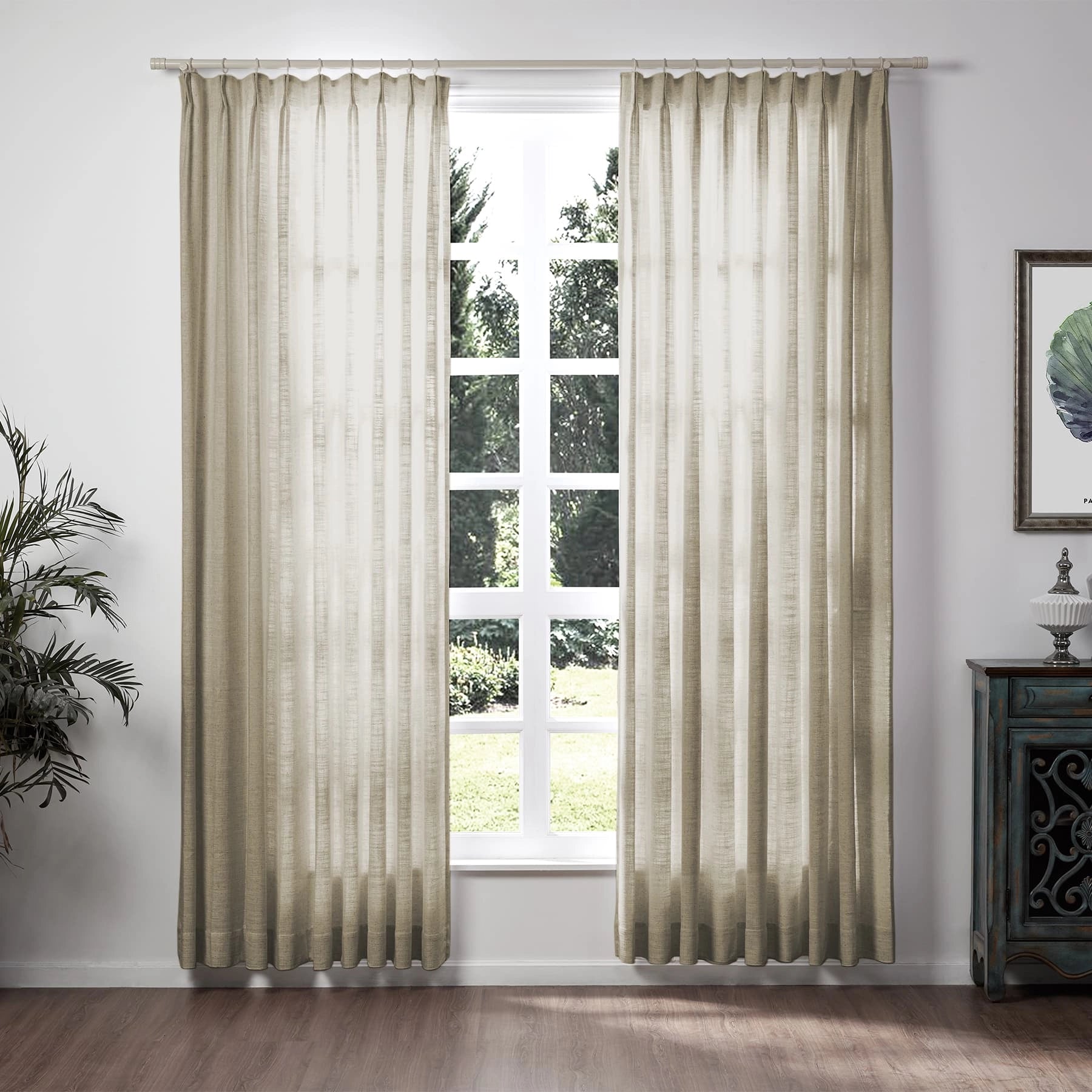 Liz Loft Extra Long Pleated Curtains - 84 Inch Length Blackout Drapes for Living Room & Bedroom | Thermal Insulated Window Treatments for Home Decor