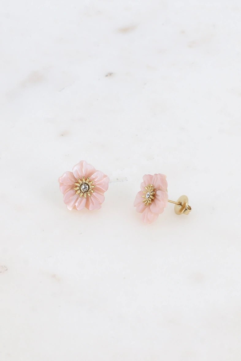 Elegant Flower and Crystal Stud Earrings - Delicate & Subtle Sparkle for Women | Perfect for Weddings, Parties & Everyday Wear