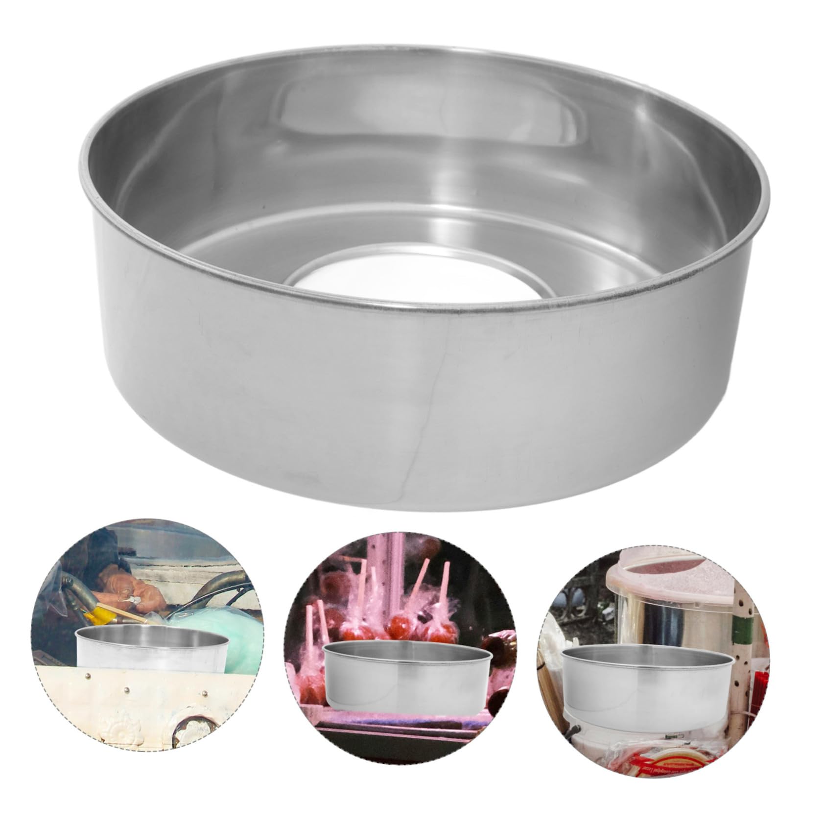PRETYZOOM 38cm Stainless Steel Cotton Candy Machine Bowl - Replacement Basin for Candy Floss Maker, Commercial & Home Use - Perfect for Parties, Carnivals, and Dessert Shops