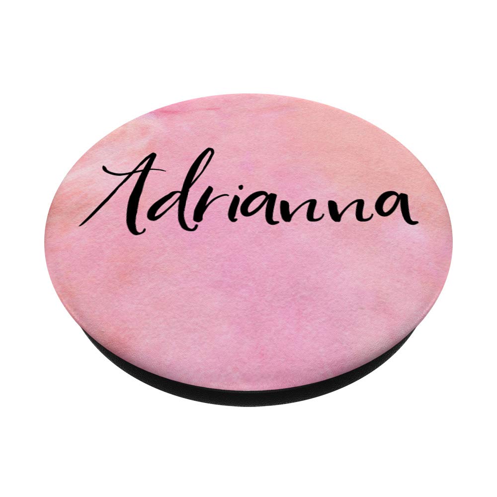 Adrianna Name Necklace - Black on Pink Personalized Jewelry for Women | Gift for Her, Birthday, Anniversary, Valentine's Day | Elegant Nameplate Necklace for Everyday Wear & Special Occasions