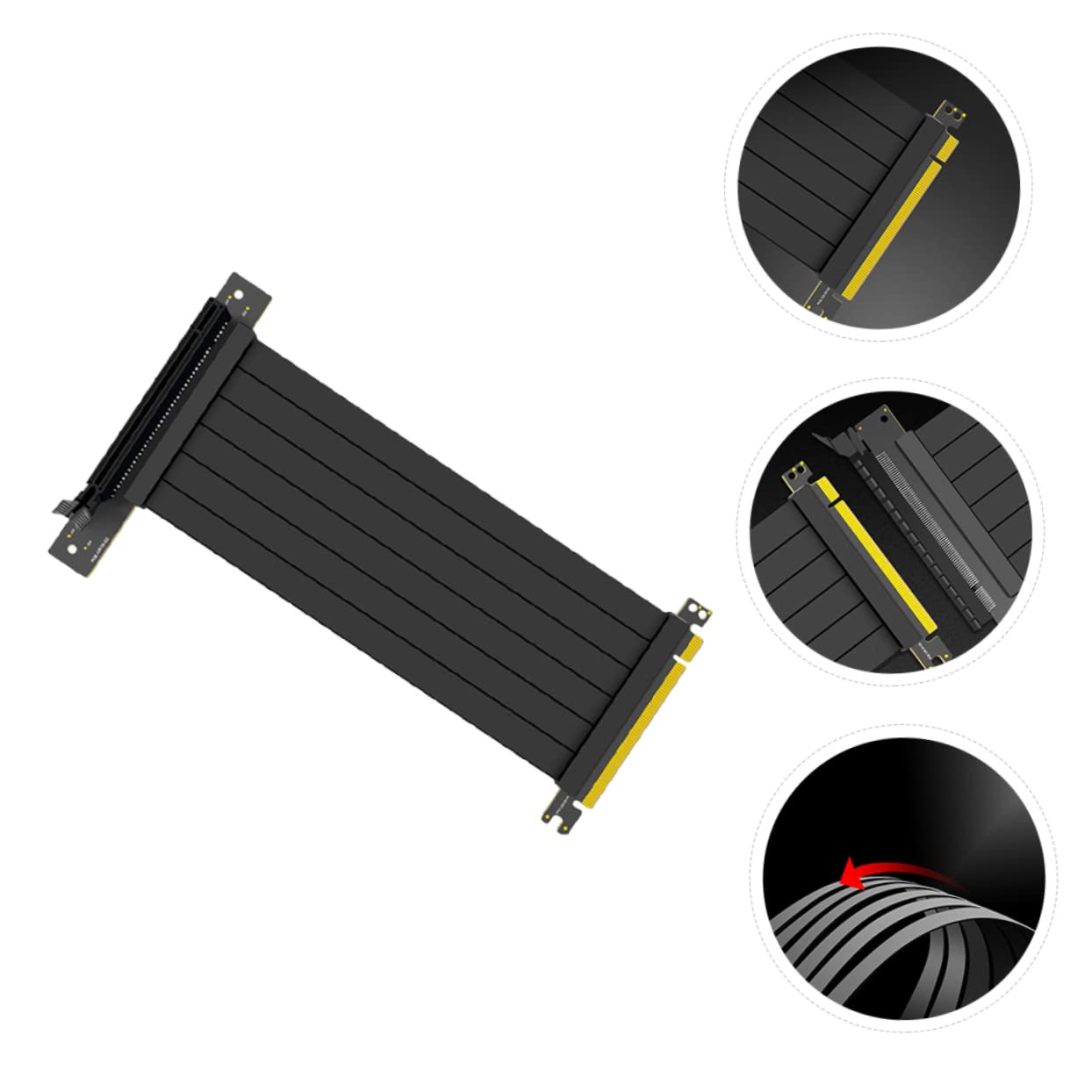 PartyKindom 4-Pack 90cm PCIe Riser Cable - High-Speed GPU Extension Cord with Copper Core for Graphics Card, Mining Rig & PC Build | Computer Accessory for Enhanced Airflow & Cable Management