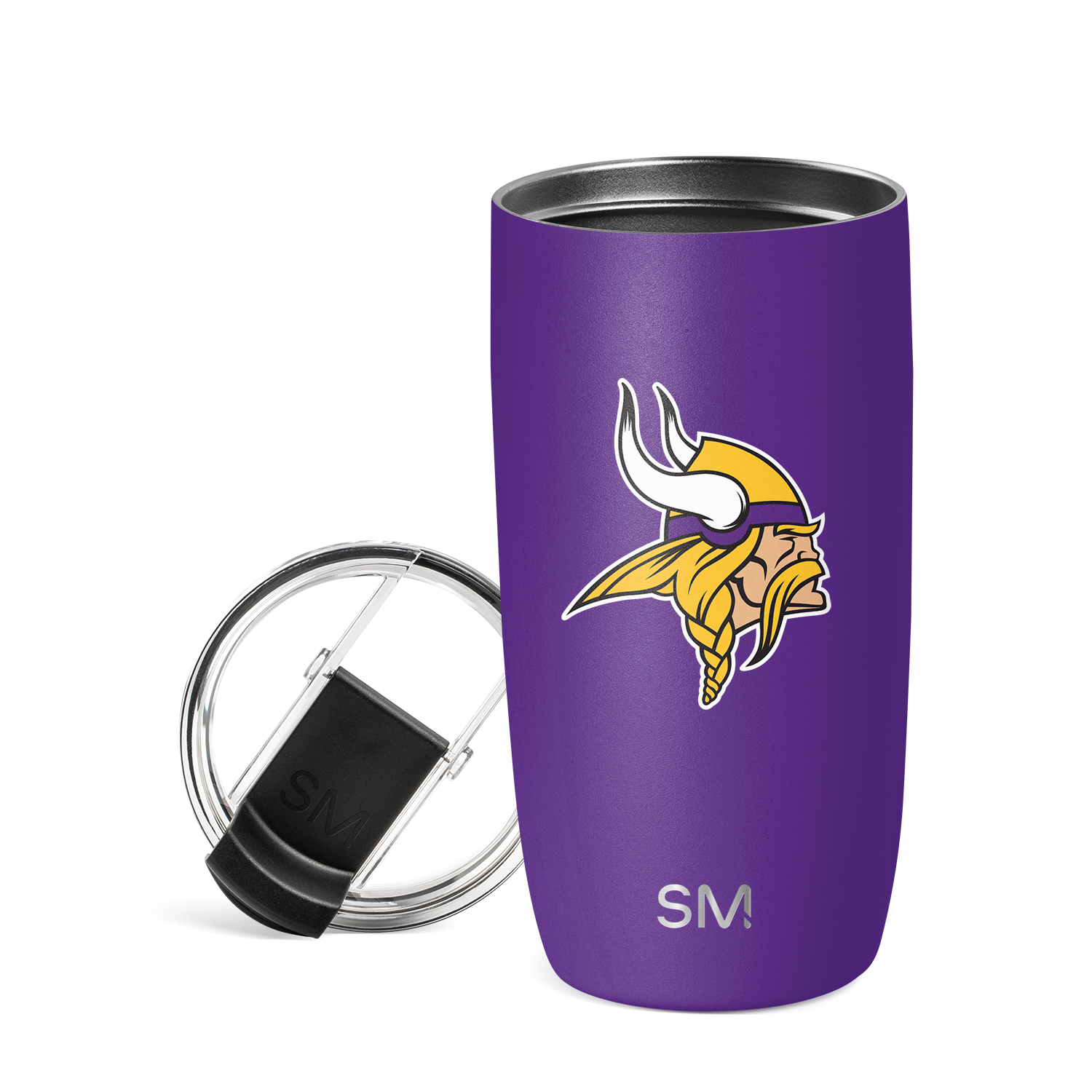 NFL Voyager Stainless Steel Tumbler with Clear Flip Lid & Straw - 20oz Insulated Travel Mug for Hot & Cold Drinks - Perfect for Football Games, Camping & Office Use
