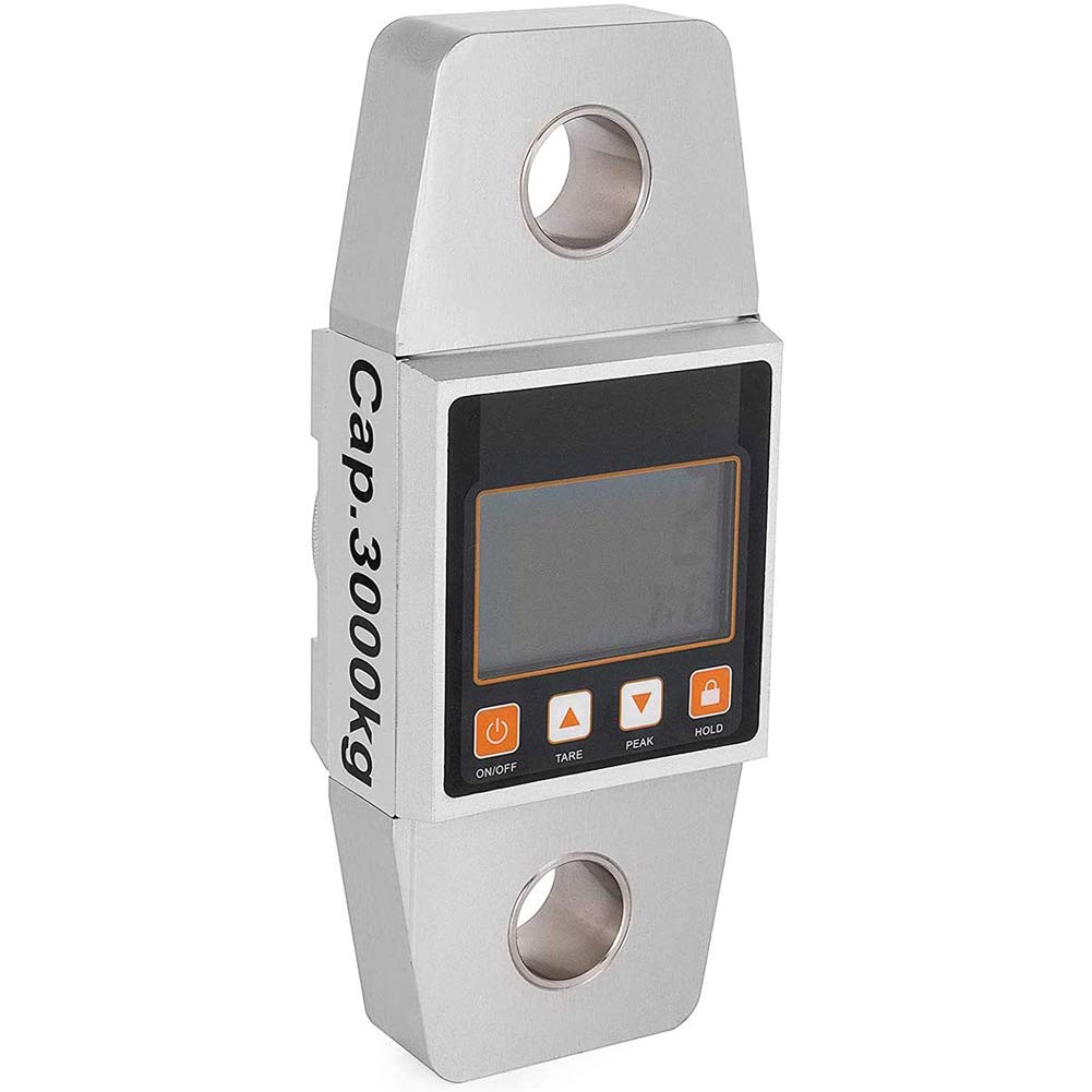 iDili 3T 6600lbs Digital Crane Scale - 3000kg Heavy Duty Industrial Hanging Scale with LCD Display - Perfect for Construction, Warehouses, Shipping & Logistics (OCS-3 Silver)