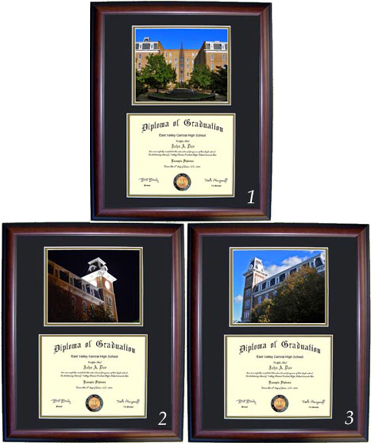 Premium Arkansas Diploma Frame with Photo Display - Cherry & Walnut Wood Graduation Certificate Holder for Wall - Perfect for Office Decor, Graduation Gifts & Home Schooling Display
