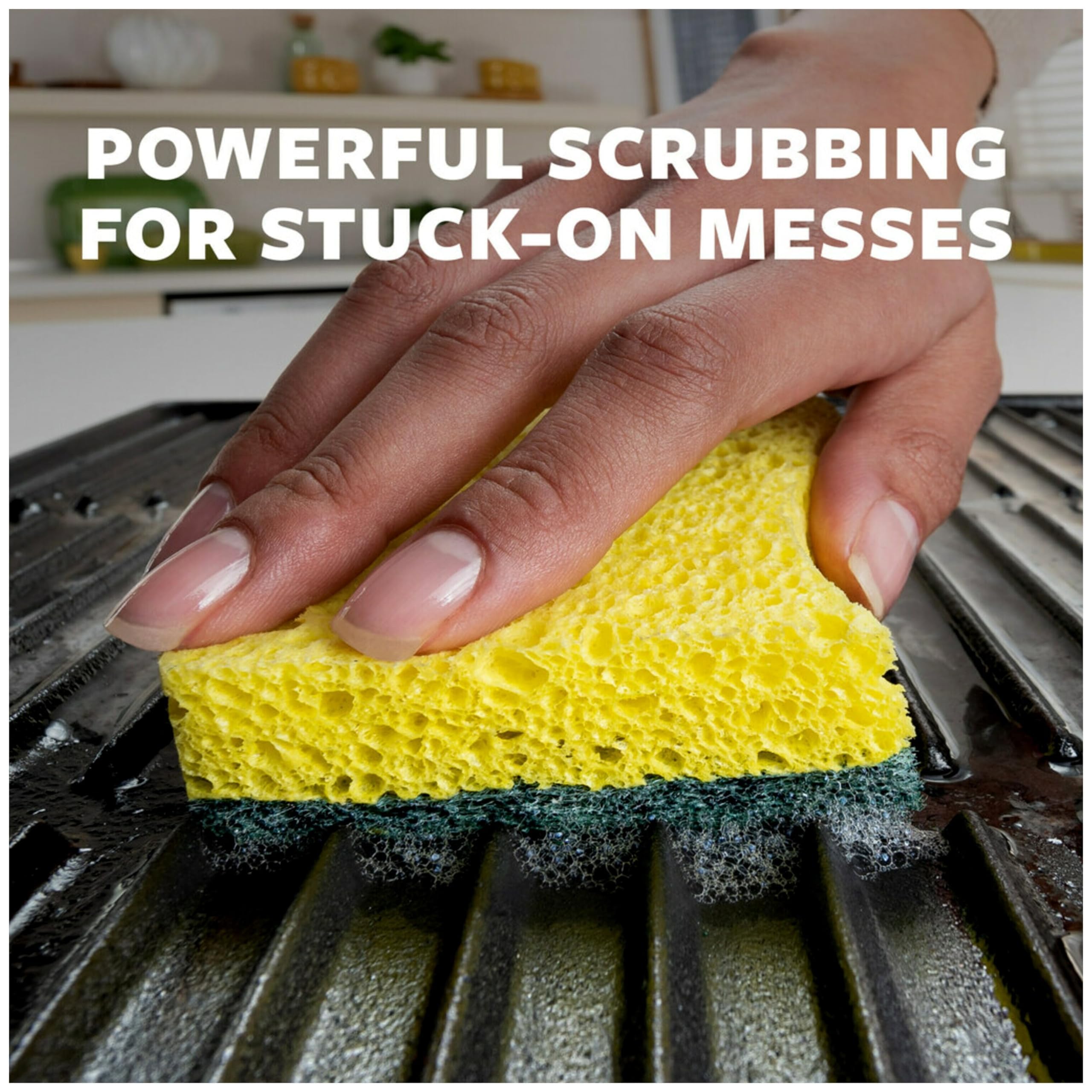 Scotch-Brite Heavy Duty Scrub Sponges - 36 Pack | Non-Scratch Kitchen & Household Cleaning Sponges | Safe for Non-Coated Cookware, Pots & Pans | Perfect for Tough Stains, Grease & Grime Removal