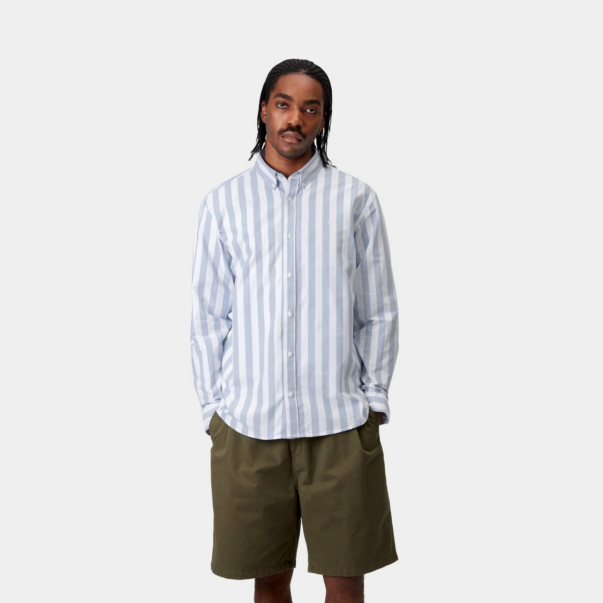 Dillon Stripe Shirt for Men - Soft Cotton Button Down Shirt with Classic Stripes | Bleach Wash Style | Perfect for Casual Wear, Office & Date Night Outfits