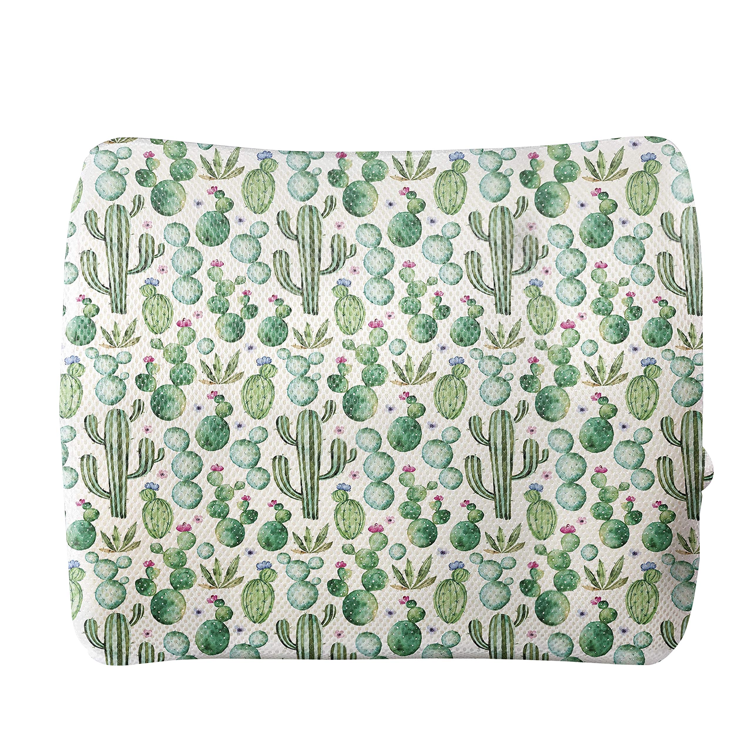 FUIBENG Cactus Lumbar Support Pillow - Soft & Breathable Back Cushion for Office Chairs, Car Seats - Ergonomic Waist Pain Relief & Posture Corrector - Perfect for Home Office, Gaming Chair & Long Driving