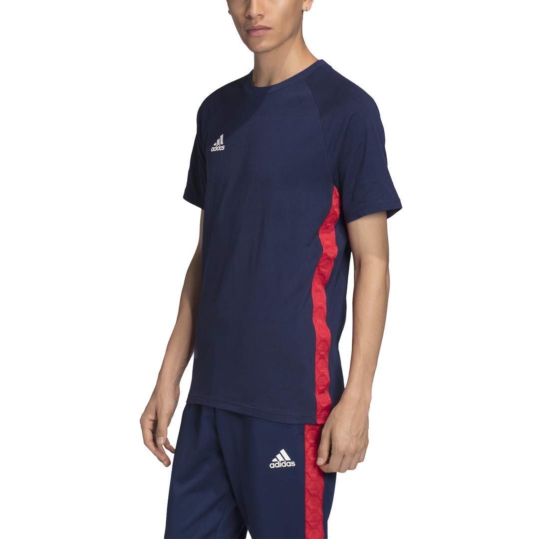 adidas Men's Tan Tape Tee - Comfortable Cotton T-Shirt for Casual Wear, Gym & Street Style | Perfect for Everyday Outfits & Sports Activities