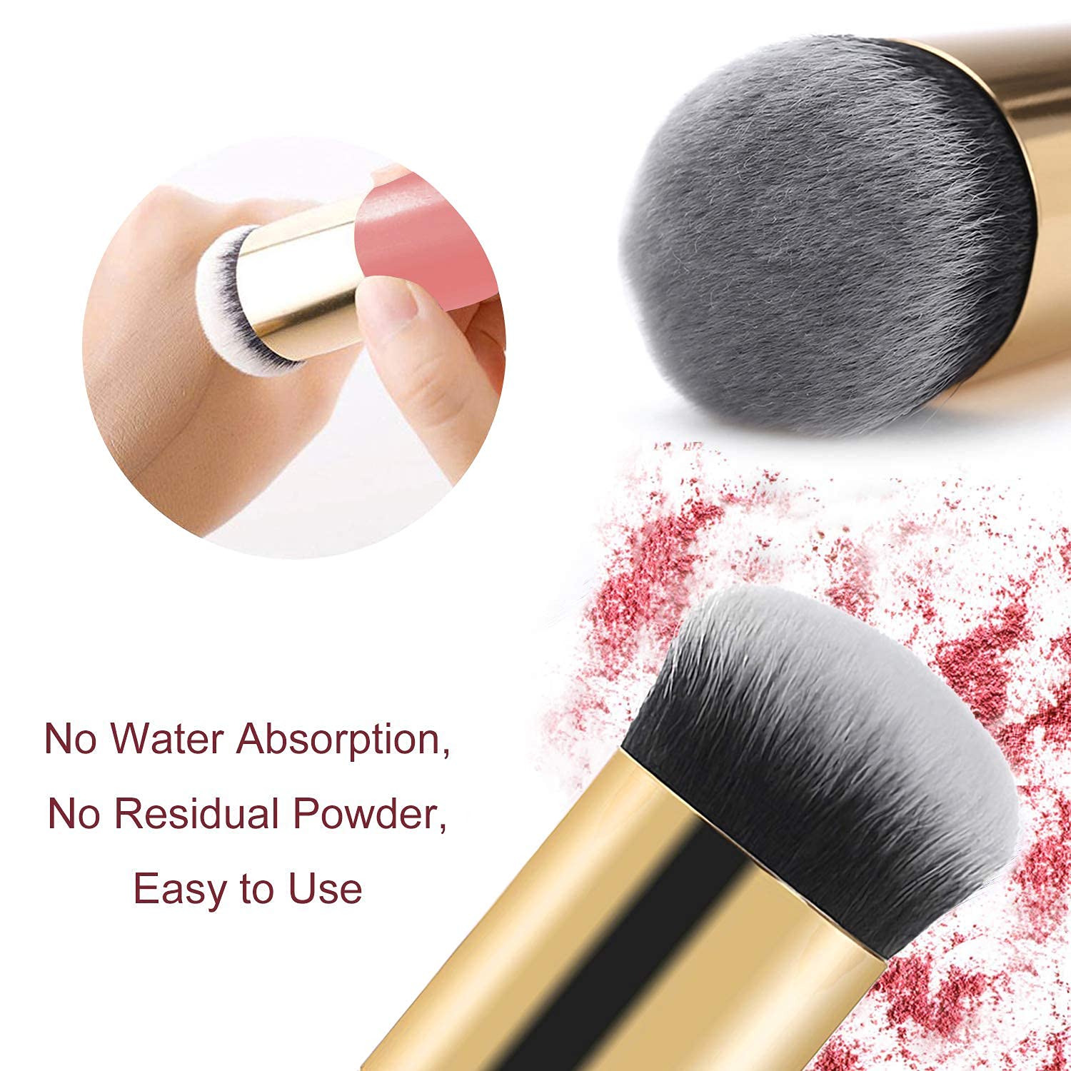 6-Piece Professional Makeup Brush Set - Foundation, Powder, Blush, Concealer & Contour Brushes for Flawless Face & Eye Makeup Application | Perfect for Daily Use, Travel & Professional Makeup Artists