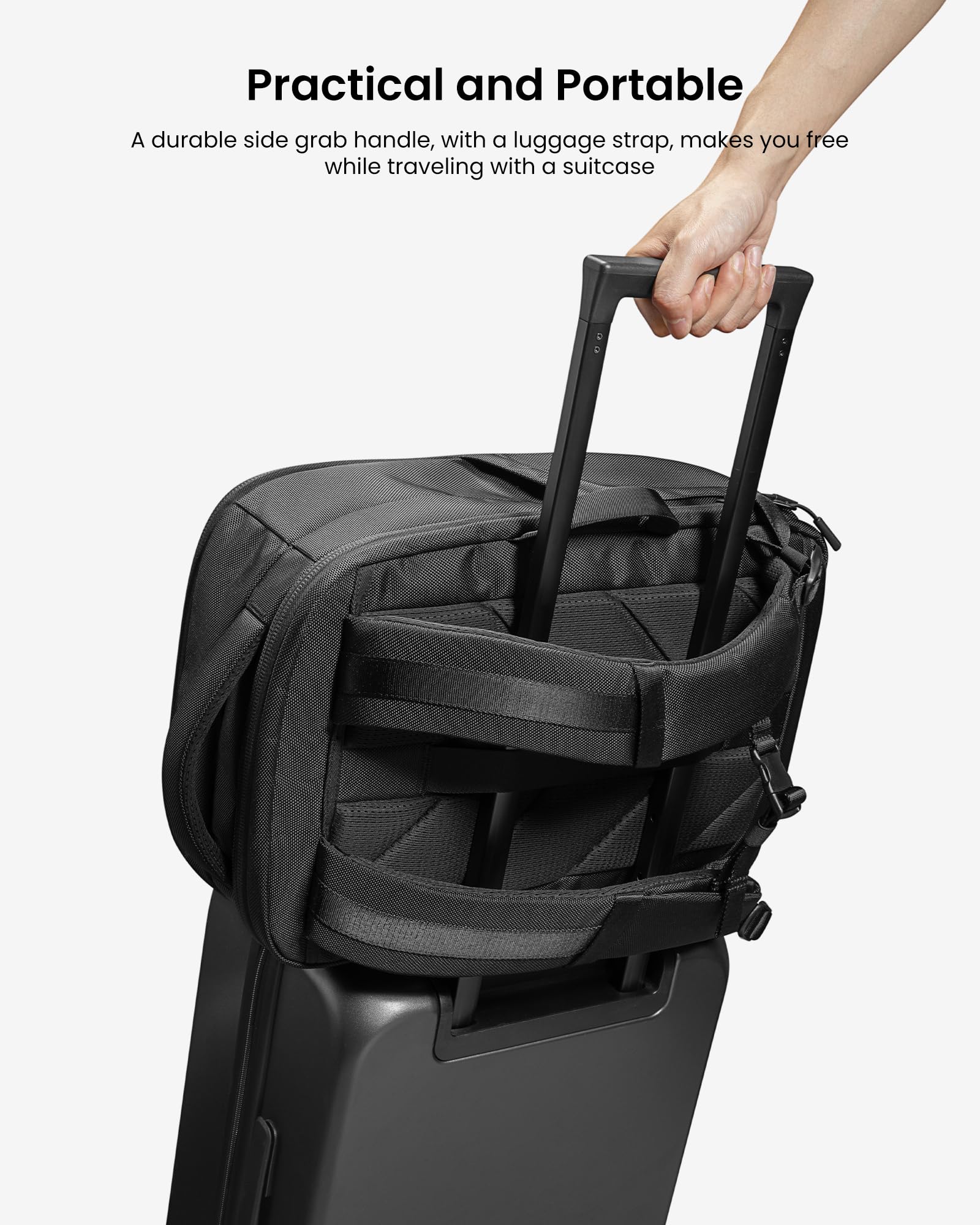 tomtoc X-Pac Techpack Business Laptop Backpack - Waterproof 16-inch MacBook Pro Case, Slim Professional Commuter Backpack for Men & Women (Black) - Perfect for Office, Travel & Urban Commuting
