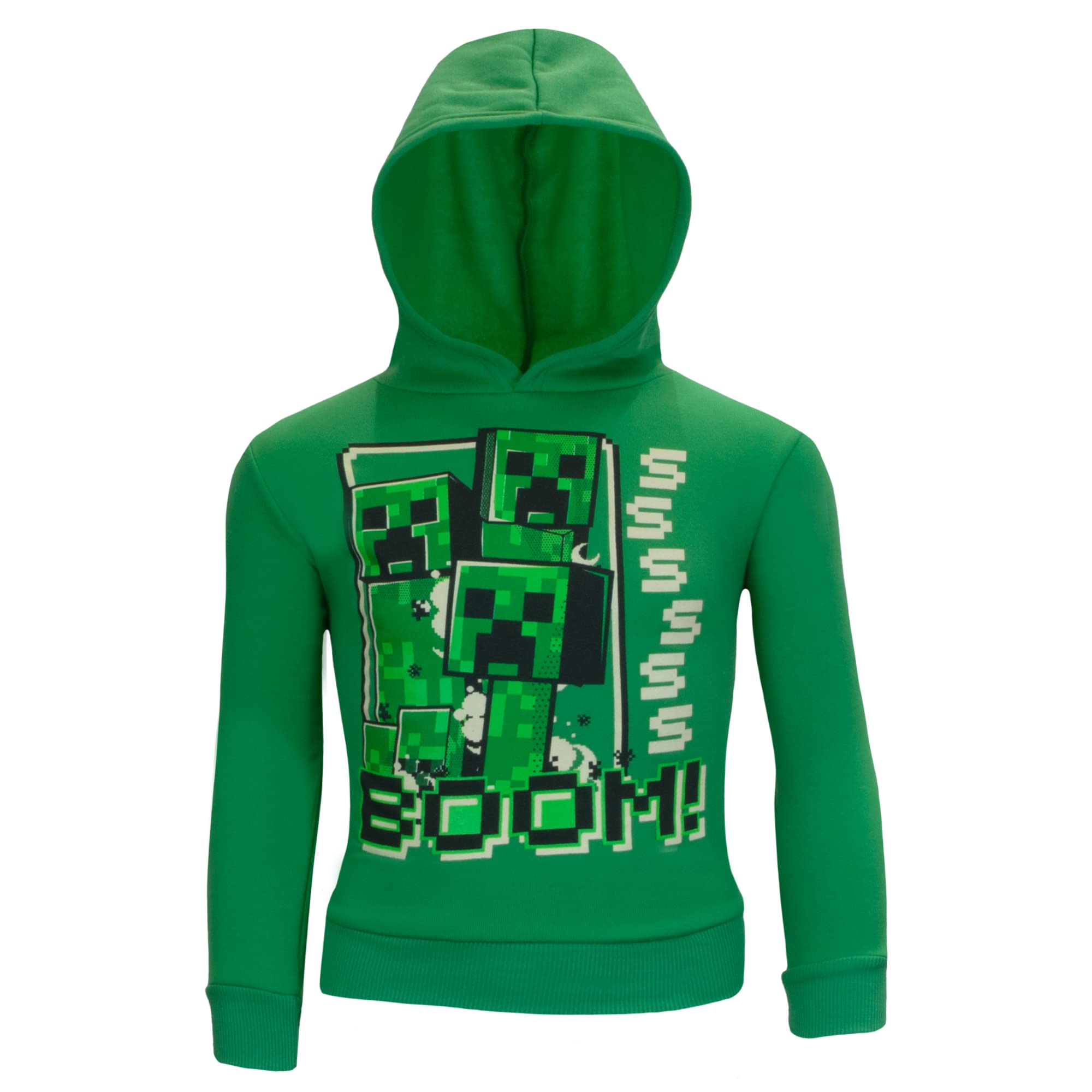 **Minecraft Boys Pullover Hoodies - Soft & Comfortable Hooded Sweatshirts for Kids & Teens - Perfect for Gaming, School & Outdoor Activities**