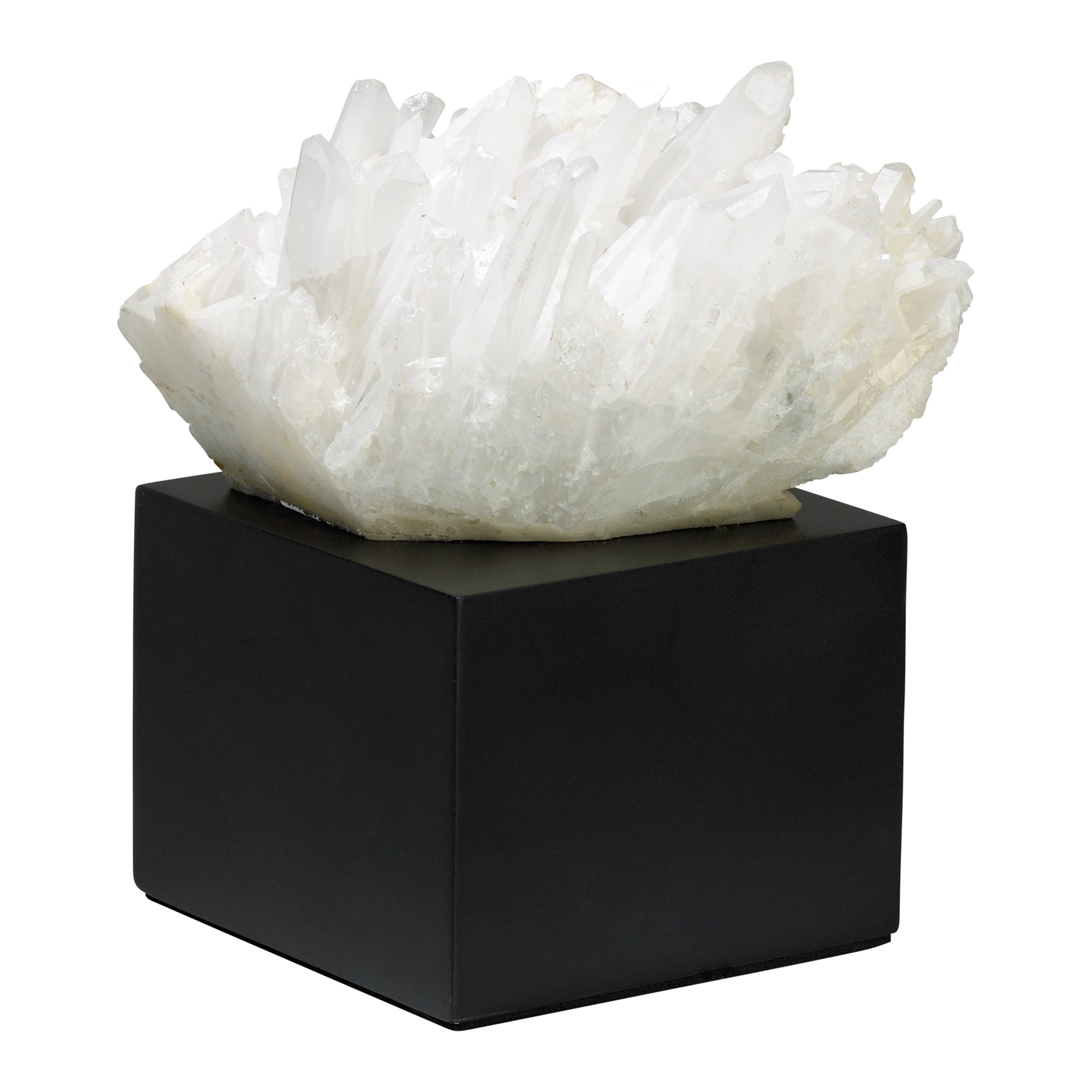 Cyan Design 02582 Black and White Crystal Quartz Table Accent - Medium Size for Home Decor, Office Desk, and Living Room Centerpiece