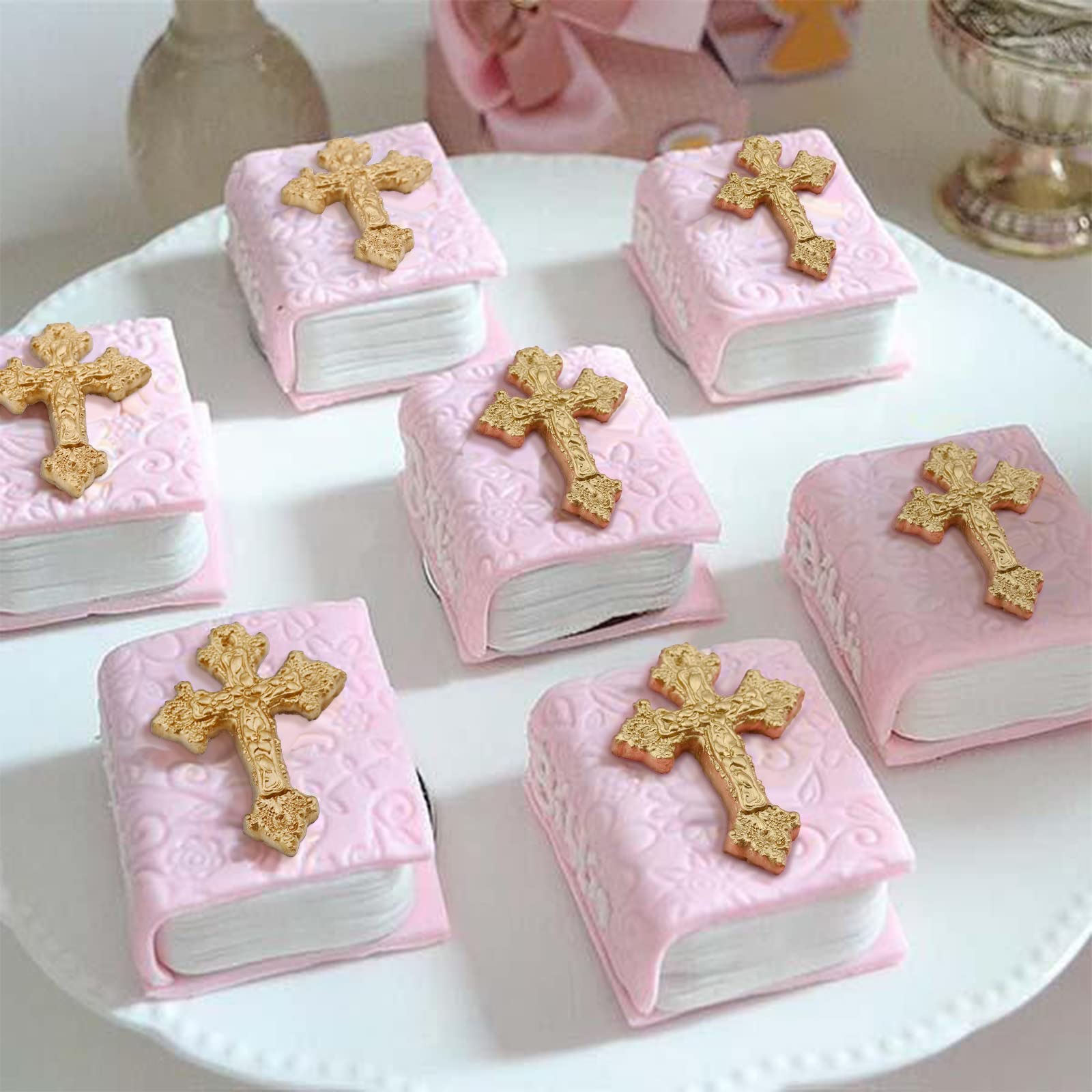 3 Pcs Silicone Cross Molds for Chocolate, Cake, Fondant, Candy, Clay, Cupcake & Candle Making - Perfect for Baptism, Easter, Christmas Decorations & DIY Crafts