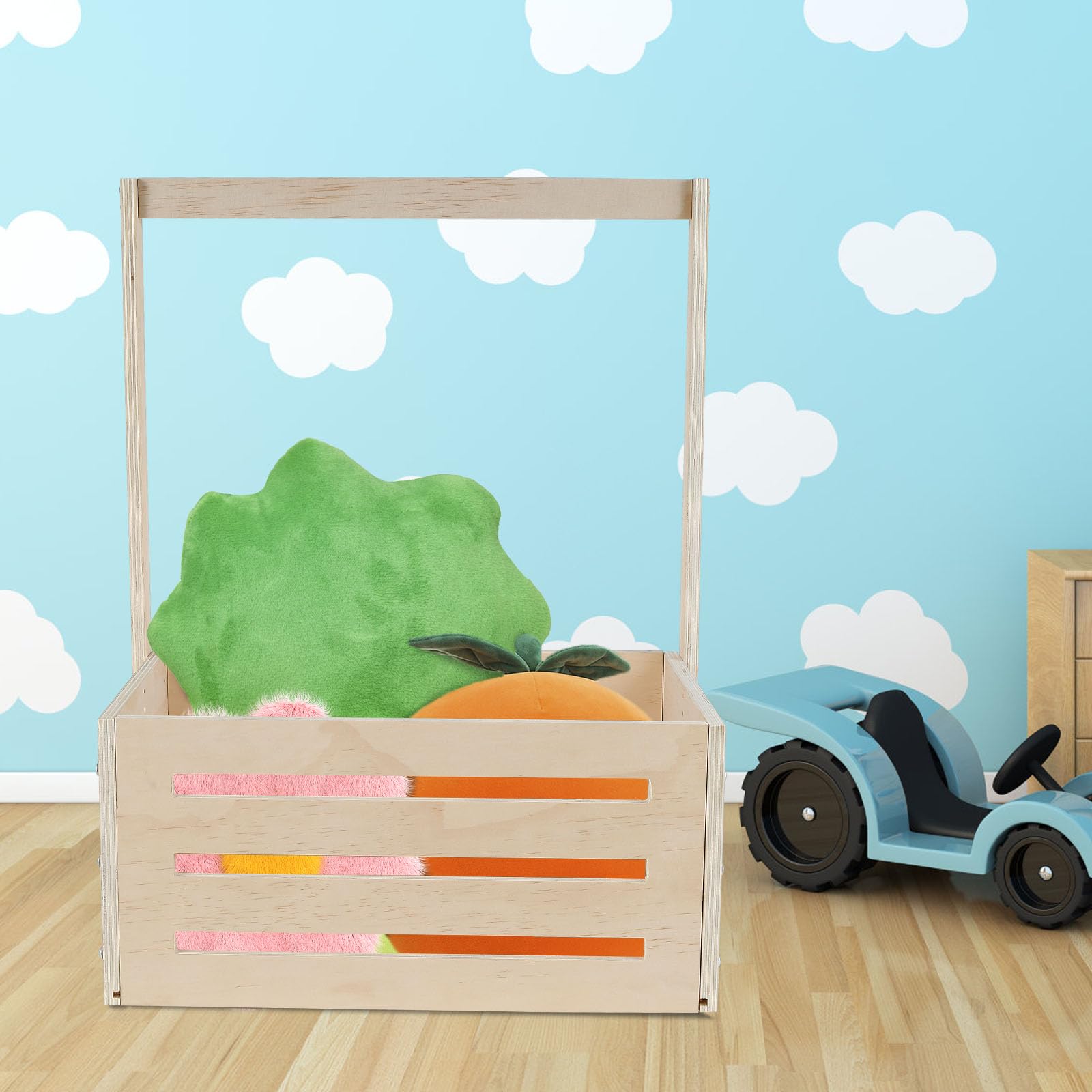 Personalized Wooden Baby Shower Gift Crate for Boys & Girls - Newborn Shower Party Basket with Custom Name - Perfect for Baby Showers, Gender Reveals & New Parent Gifts - Nursery Storage & Keepsake Organizer
