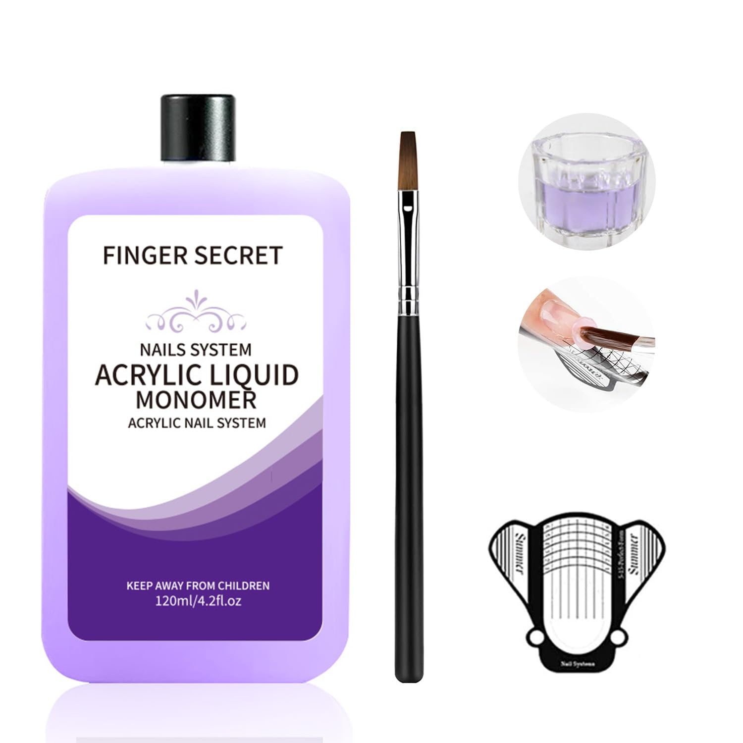 120ml/4.2oz Acrylic Nail Liquid Monomer for Professional Nail Extensions & Acrylic Powder - High Quality Nail Art Supplies for Salon & DIY Manicures at Home