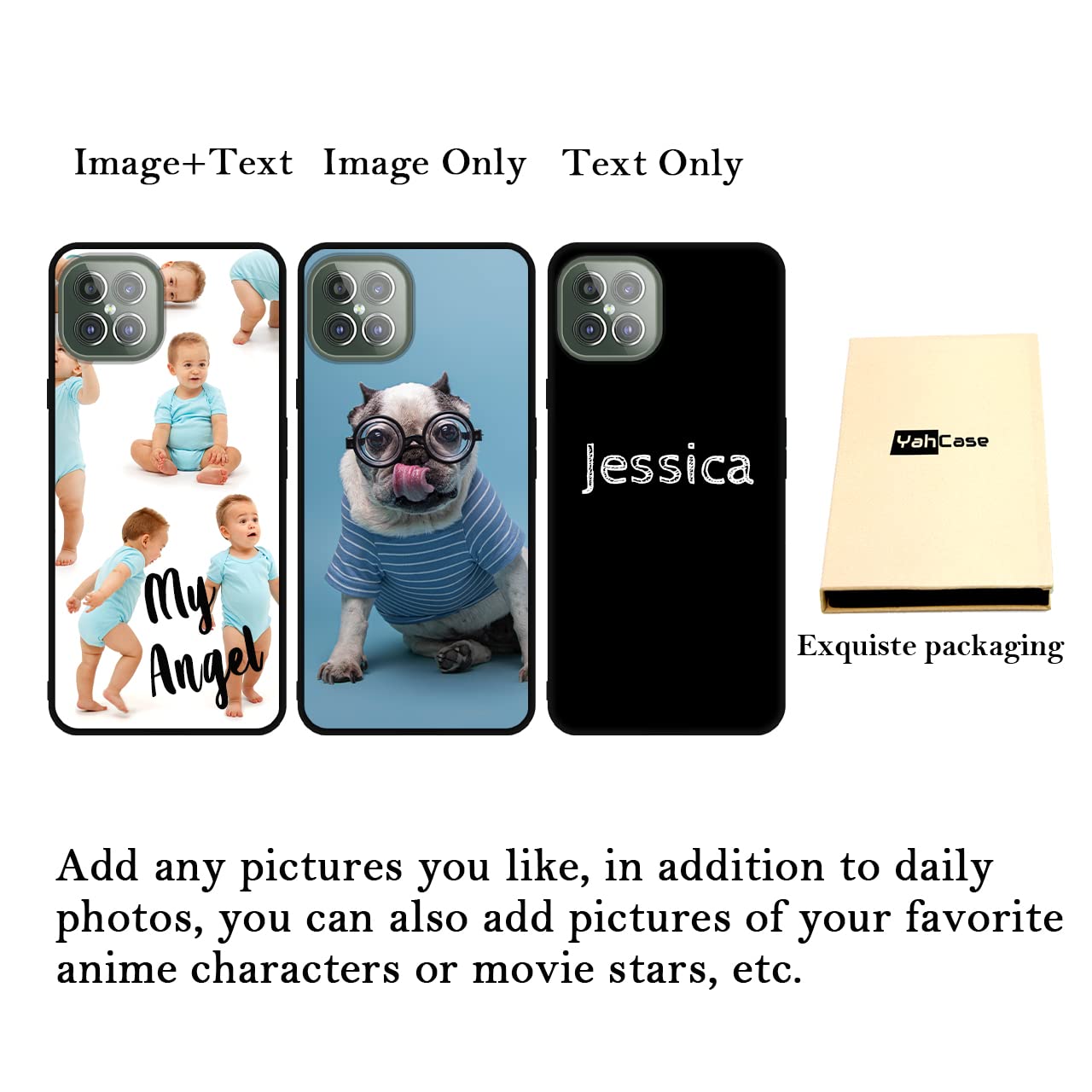Custom Personalized Photo & Text Name Phone Case for CUBOT C30 - Anti-Scratch Soft TPU Protective Cover (Black) - Perfect for Daily Use, Travel & Gift Giving