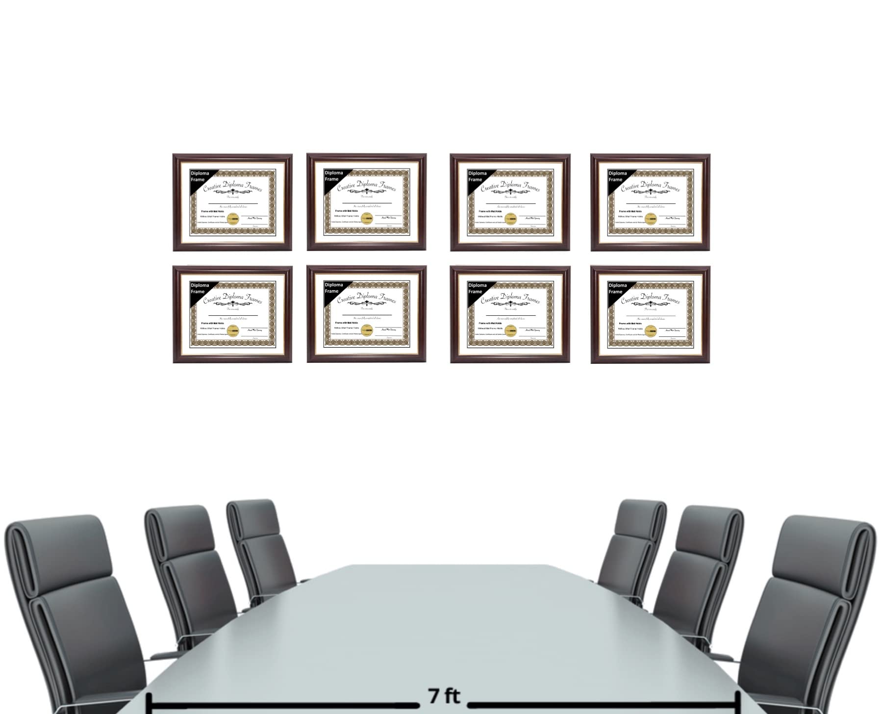 11x15 Mahogany Gold Rim Diploma Picture Frame with White Mat & Glass - Wall Mountable for 16x20 Photos & Documents - Perfect for Graduation, Office Decor & Home Display