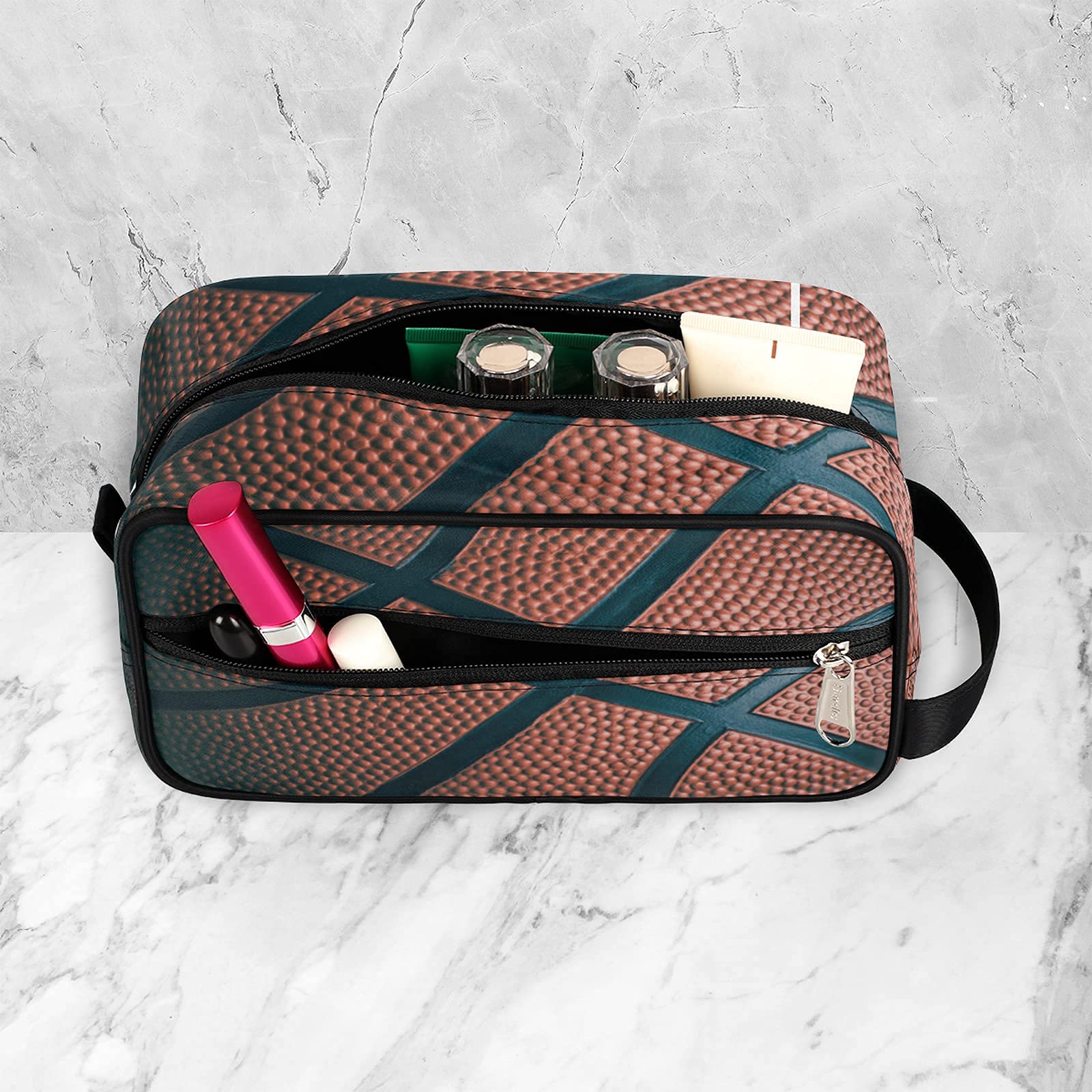 Bardic Unisex-Adult Water-Resistant Basketball Toiletry Bag - Travel Dopp Kit for Men & Women, Lightweight Shaving Bag for Toiletries Accessories - Perfect for Gym, Travel & Sports