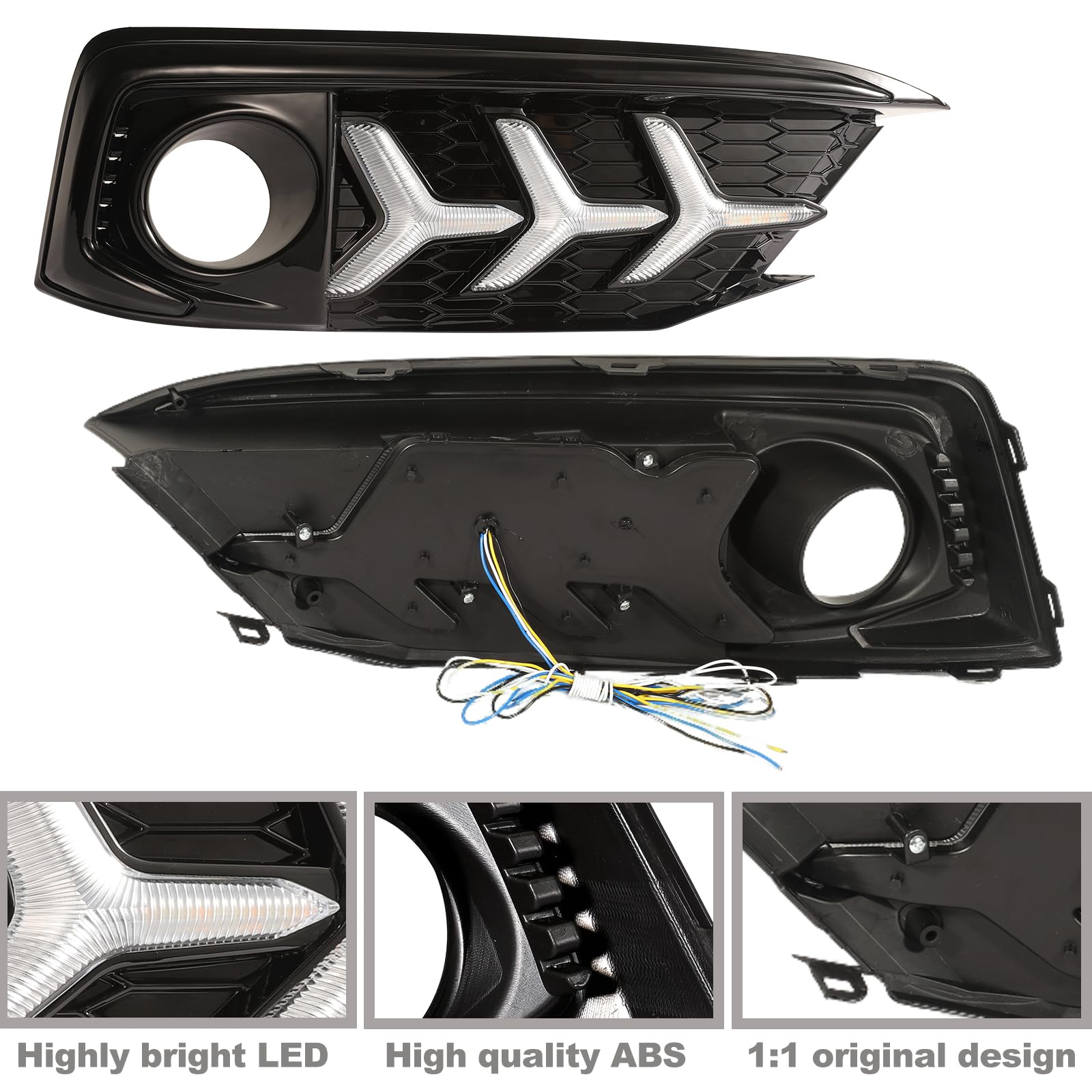 2019-2020 Honda Civic 10th Gen LED Fog Lights & DRL Daytime Running Lights - Compatible with Civic Sedan Coupe LX EX Models - Bright Turn Signal Lights & Car Accessories - Perfect for Night Driving & Enhanced Visibility