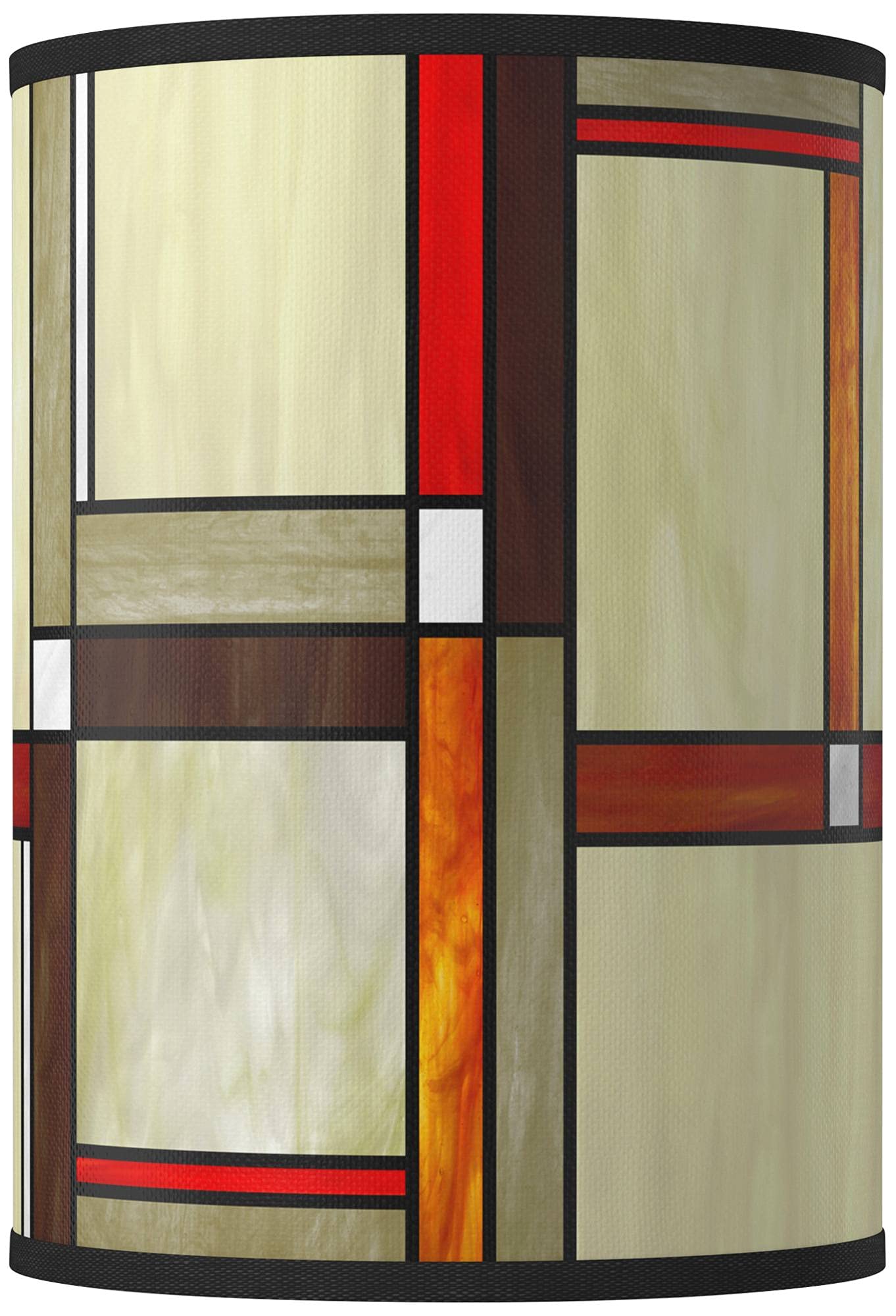 Modern Orange Geometric Giclee Print Lamp Shade - 8