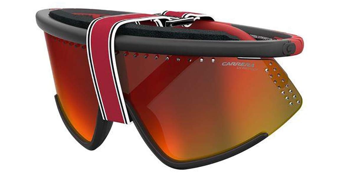 Carrera Hyperfit 10/S Black Red One Size Sunglasses - Stylish UV Protection for Running, Cycling & Outdoor Sports