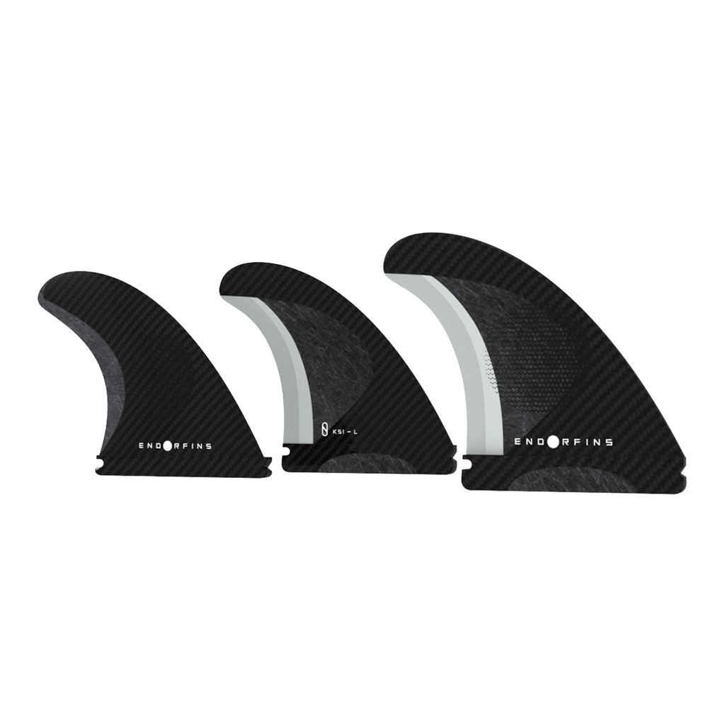 ENDORFINS 5 FIN Slater KS1 Surfboard Fin - Large Size (1 Tab) - Black/Black - Compatible with FUTURES Fin Box System - Perfect for Big Wave Surfing and Performance Riding