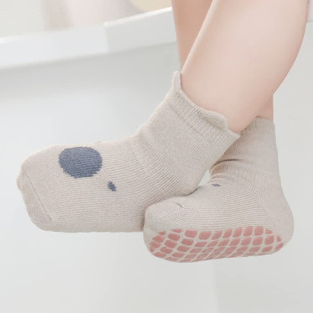 Non-Slip Baby Socks with Grips - Anti-Skid Cotton Ankle Socks for Infants & Toddlers (Girls & Boys) - Perfect for Playtime, Crawling & First Steps