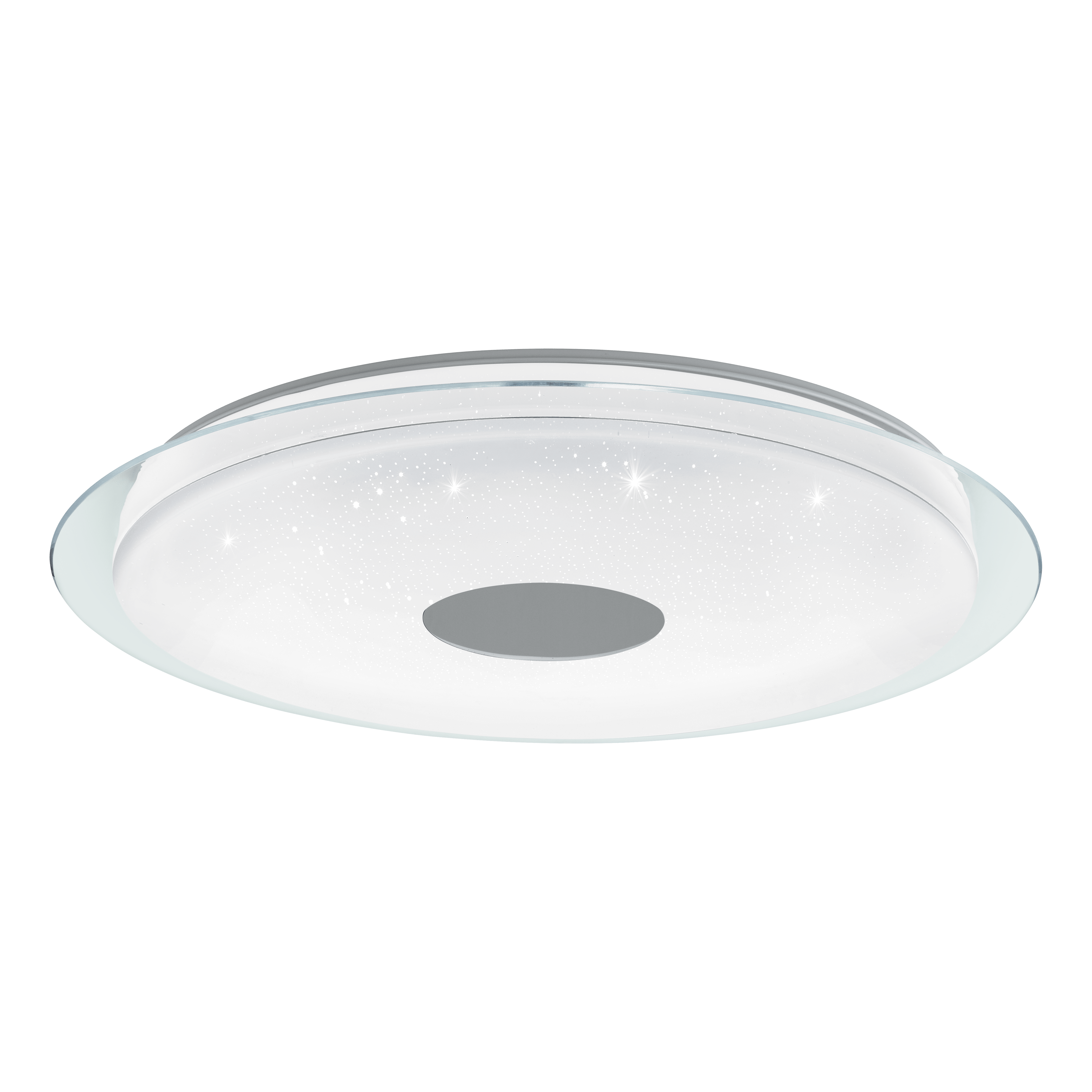 Eglo Connect Lanciano Z Smart LED Round Chrome Ceiling Flush Light 30-inch - Modern Smart Home Lighting for Living Room, Bedroom & Kitchen