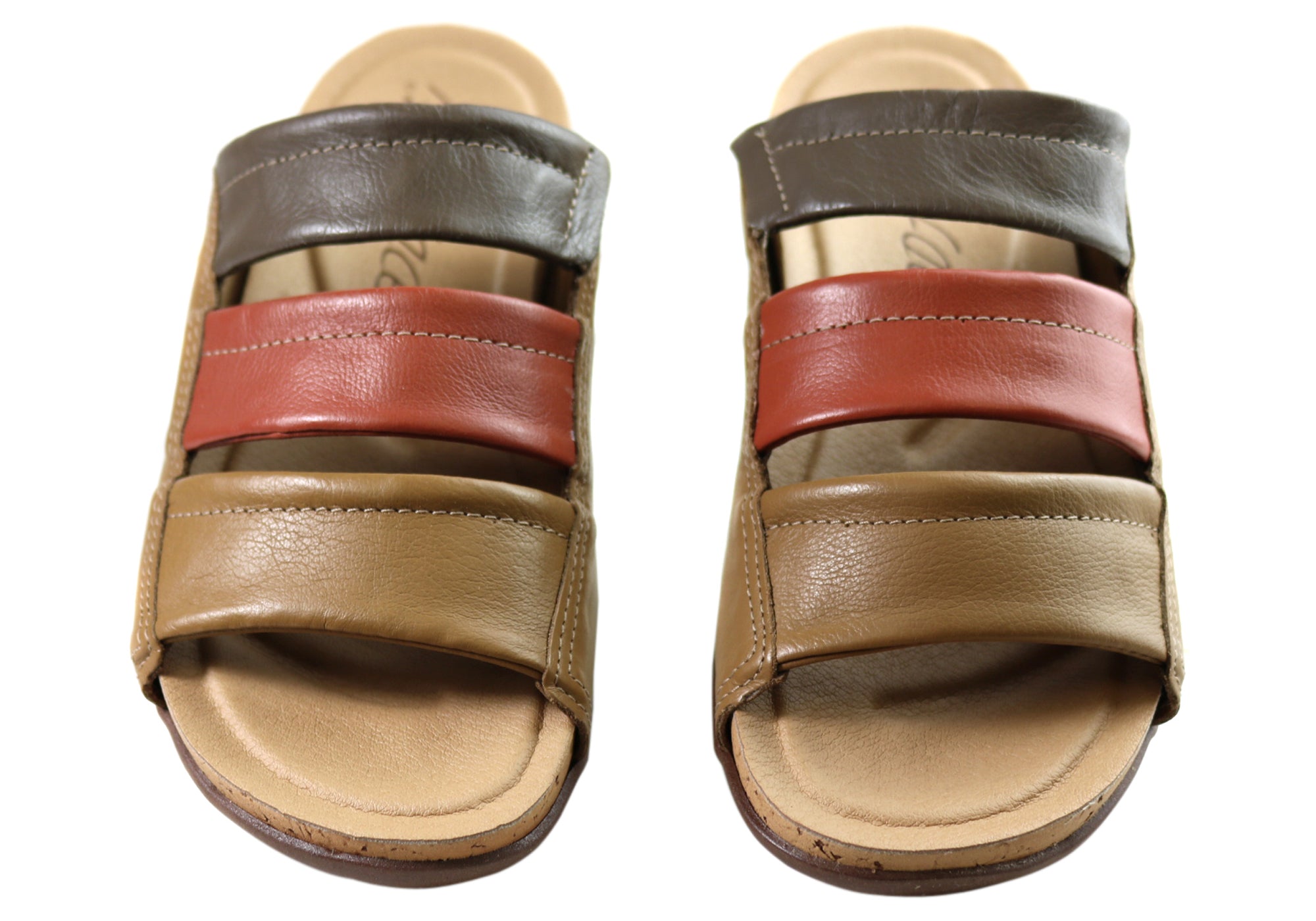Women's Comfort Leather Slides Sandals - Soft & Supportive Brazilian Made Summer Shoes for Beach, Pool & Casual Wear