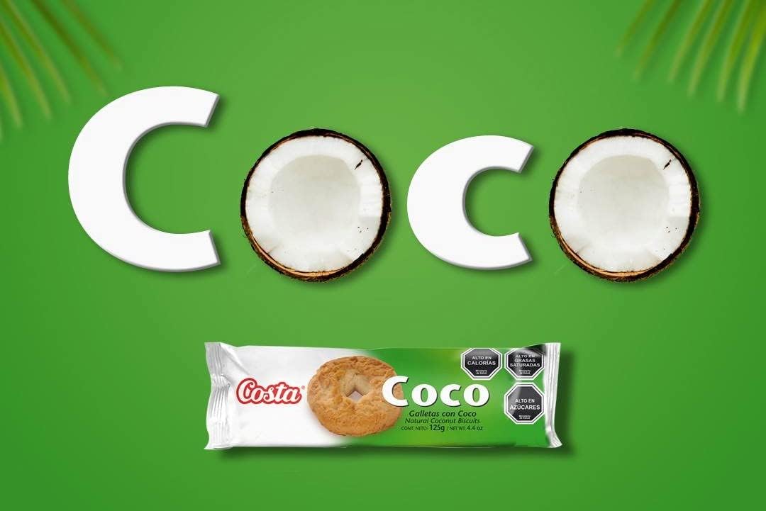 **Costa Natural Coconut Cookies - Crispy Coconut Flavor Cookies for Kids & Adults, Healthy Snack Packs for Office Breakroom, Coffee Time, Travel & Parties (125g, Imported from Chile)**