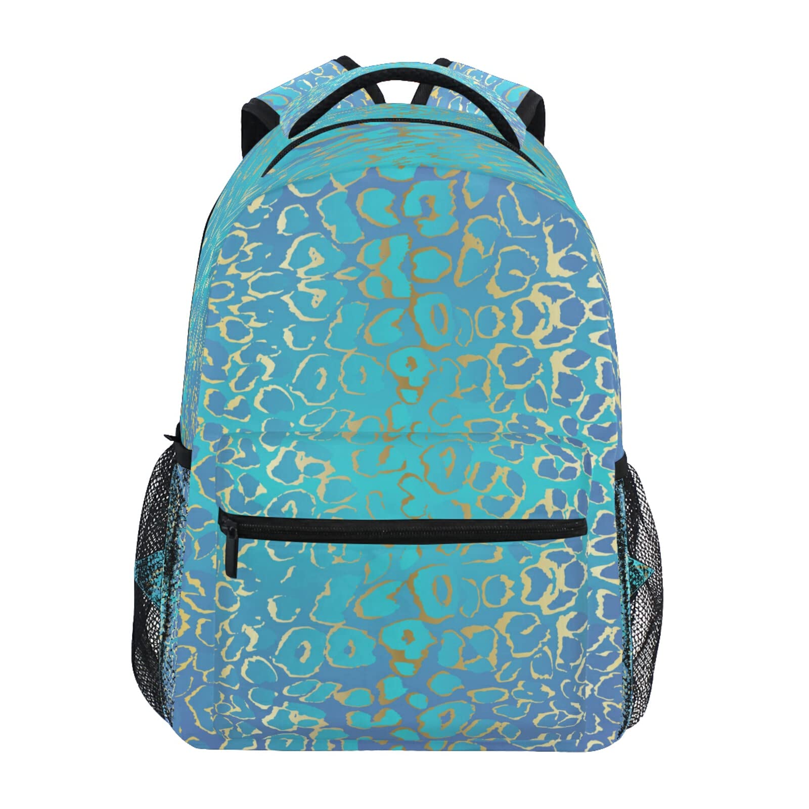 ALAZA Leopard Print Blue Gold Marble Laptop Backpack - 15.6 Inch Waterproof Travel Business Daypack for Work, School & College - Stylish Unisex Bookbag for Women, Men & Teens - Perfect for Commuting, Air Travel & Campus Life