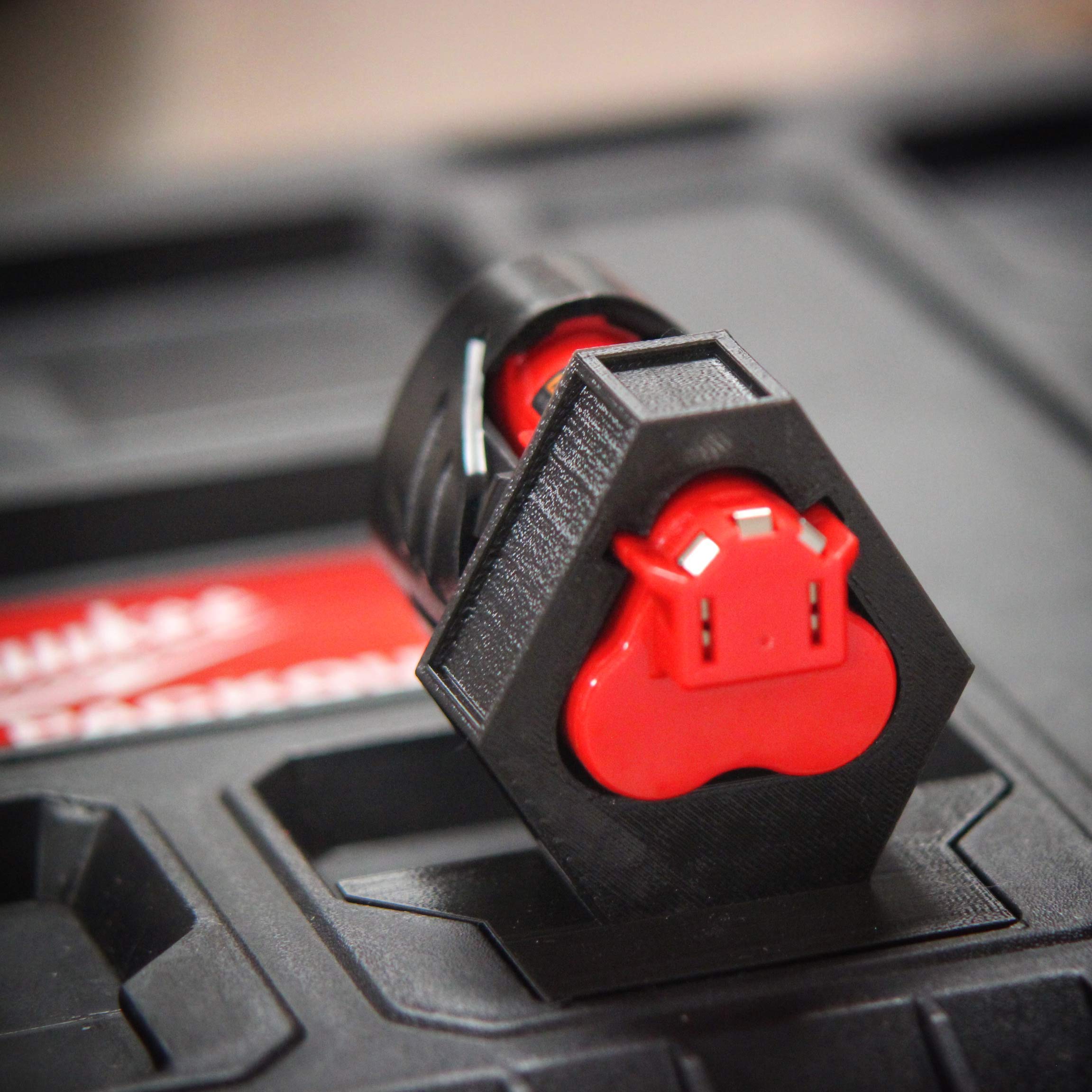 Milwaukee M12 Battery Holster Adapter - Compatible with Packout System | Secure Power Tool Battery Storage for Jobsite & Workshop Organization