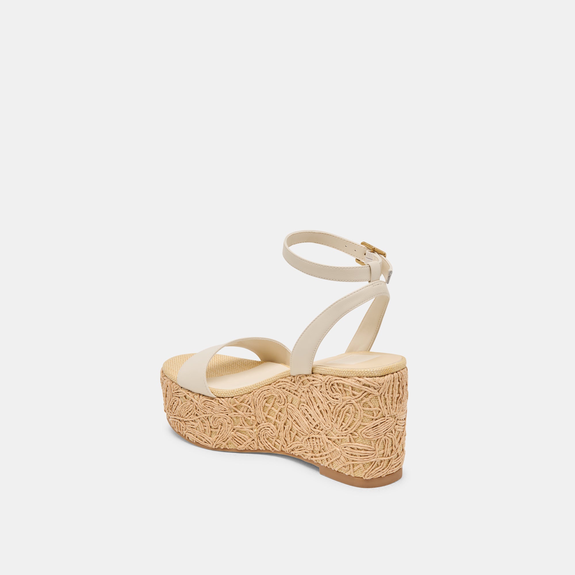 TALISA Women's Ivory Leather Wedge Sandals - Comfortable Casual Shoes for Summer, Beach, and Outdoor Activities