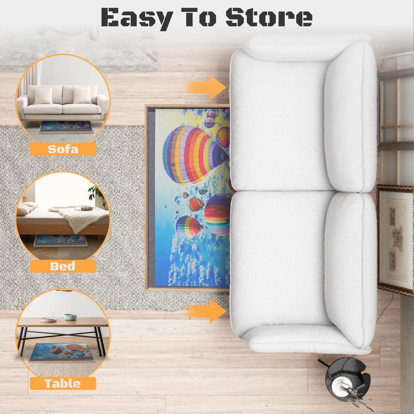 1500 Piece Rotating Puzzle Board with 4 Drawers - 27