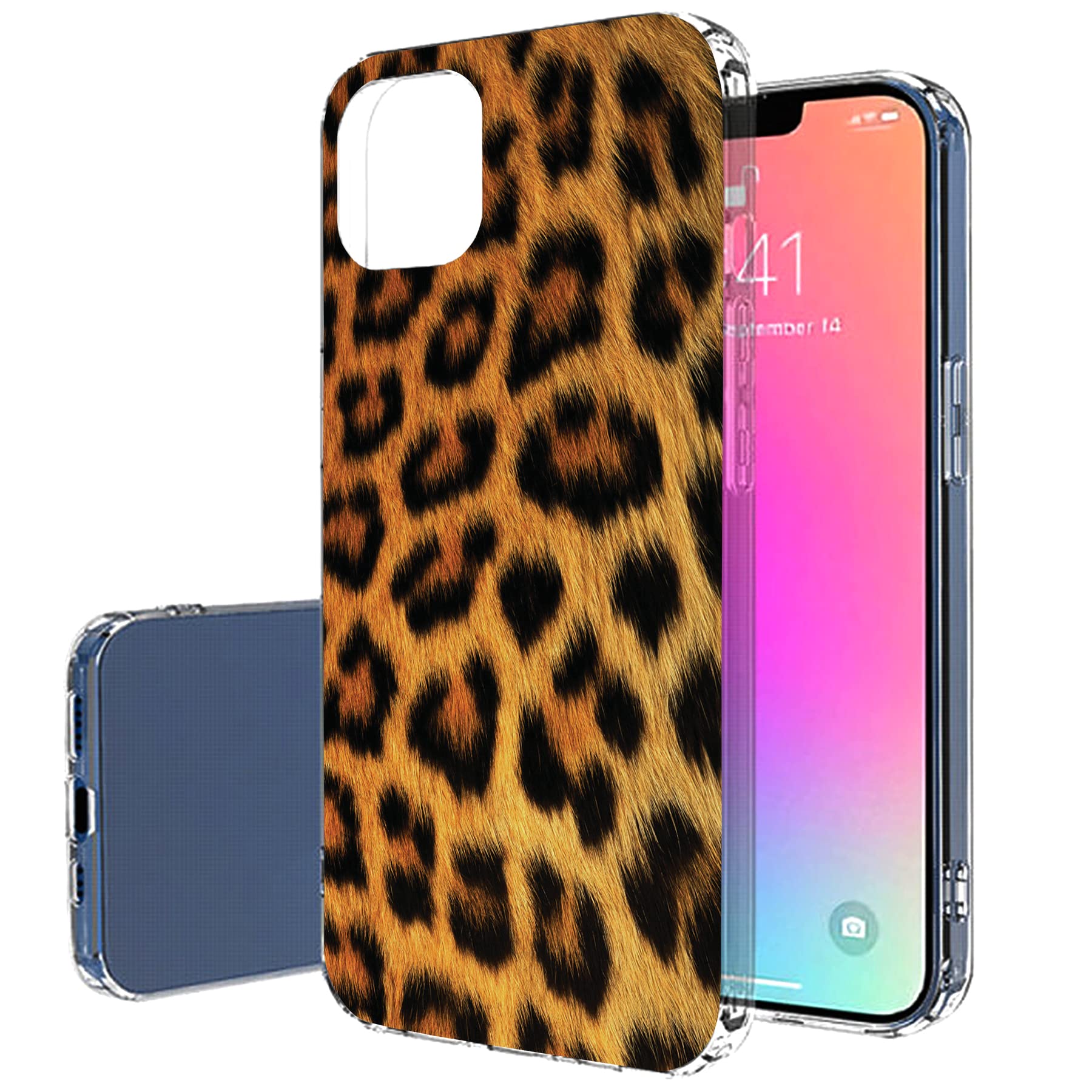 VIBECover Slim Protective Case for Apple iPhone 13 - Shockproof Flexible TPU Cover with Leopard Print Design | Perfect for Everyday Use, Travel & Outdoor Activities