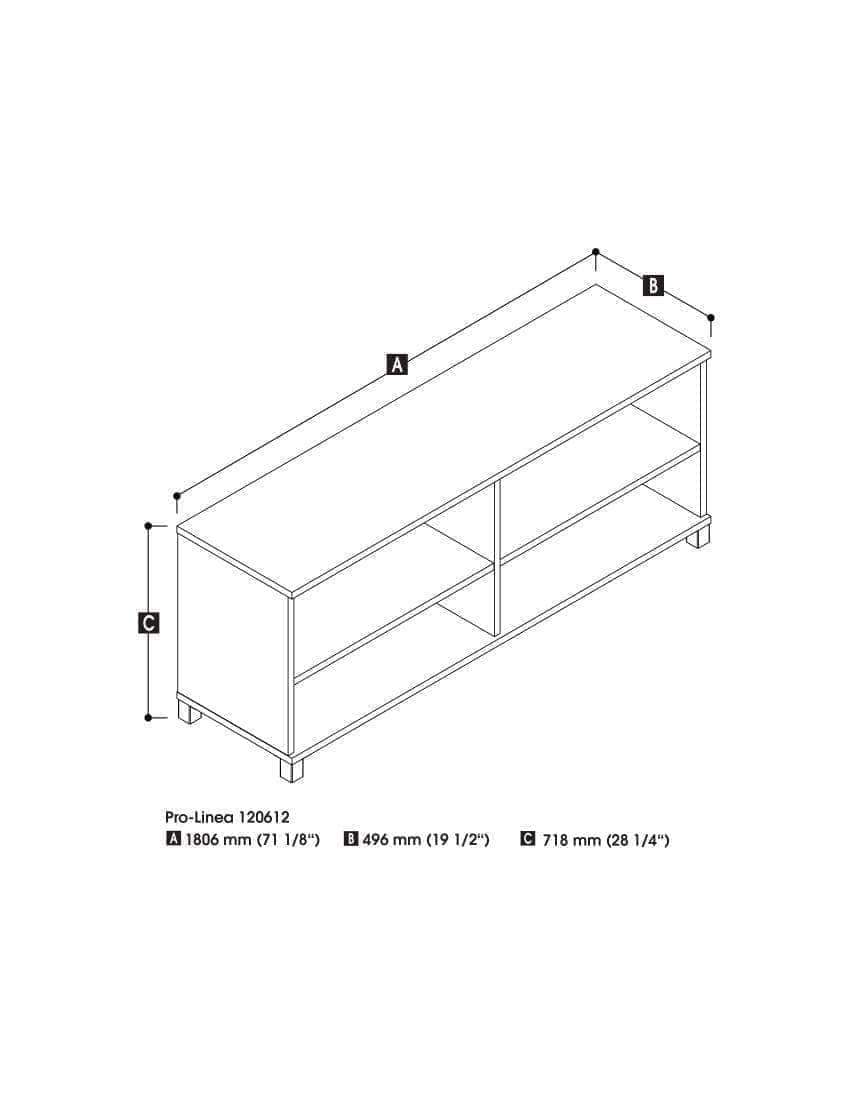 Pro Linea Credenza - Modern TV Stand & Media Console in 2 Colors (Black & White) - Perfect for Living Room, Bedroom & Home Theater Storage