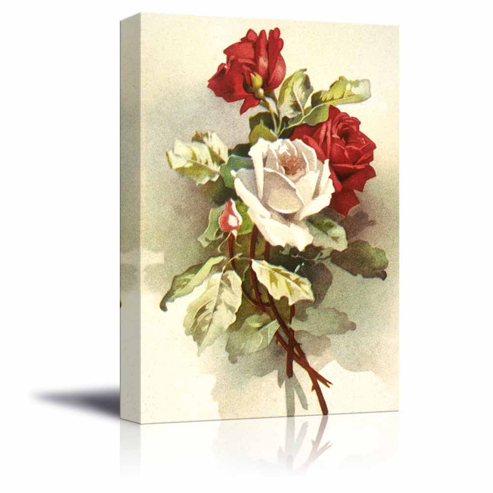 Premium Canvas Prints Wall Art - Beautiful Rose Flower Illustration - 24x36 Inches - Perfect for Living Room, Bedroom & Office Decor