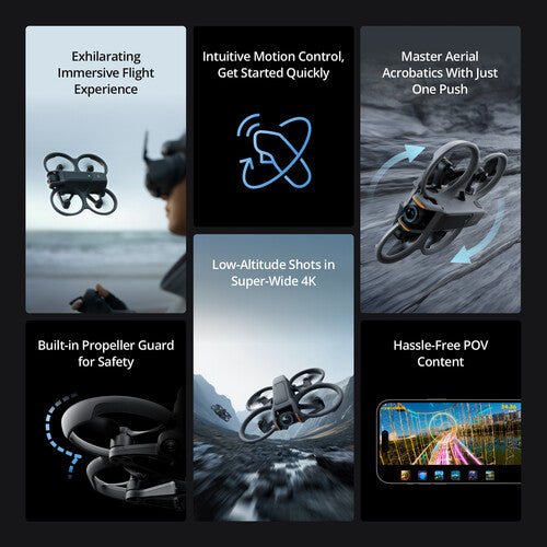 DJI Avata 2 Fly More Combo with 3 Batteries - FPV Drone with 4K Camera, Long Flight Time & Smart Controller - Perfect for Aerial Photography, Travel Adventures & Outdoor Exploration
