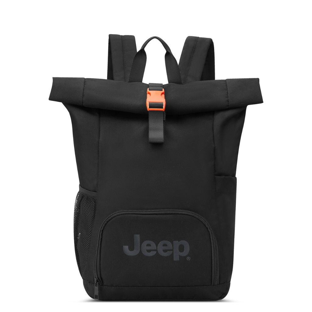 Jeep Rolltop 17 Laptop Backpack - Waterproof & Durable Black Backpack for Men & Women - Perfect for Work, Travel & Outdoor Adventures