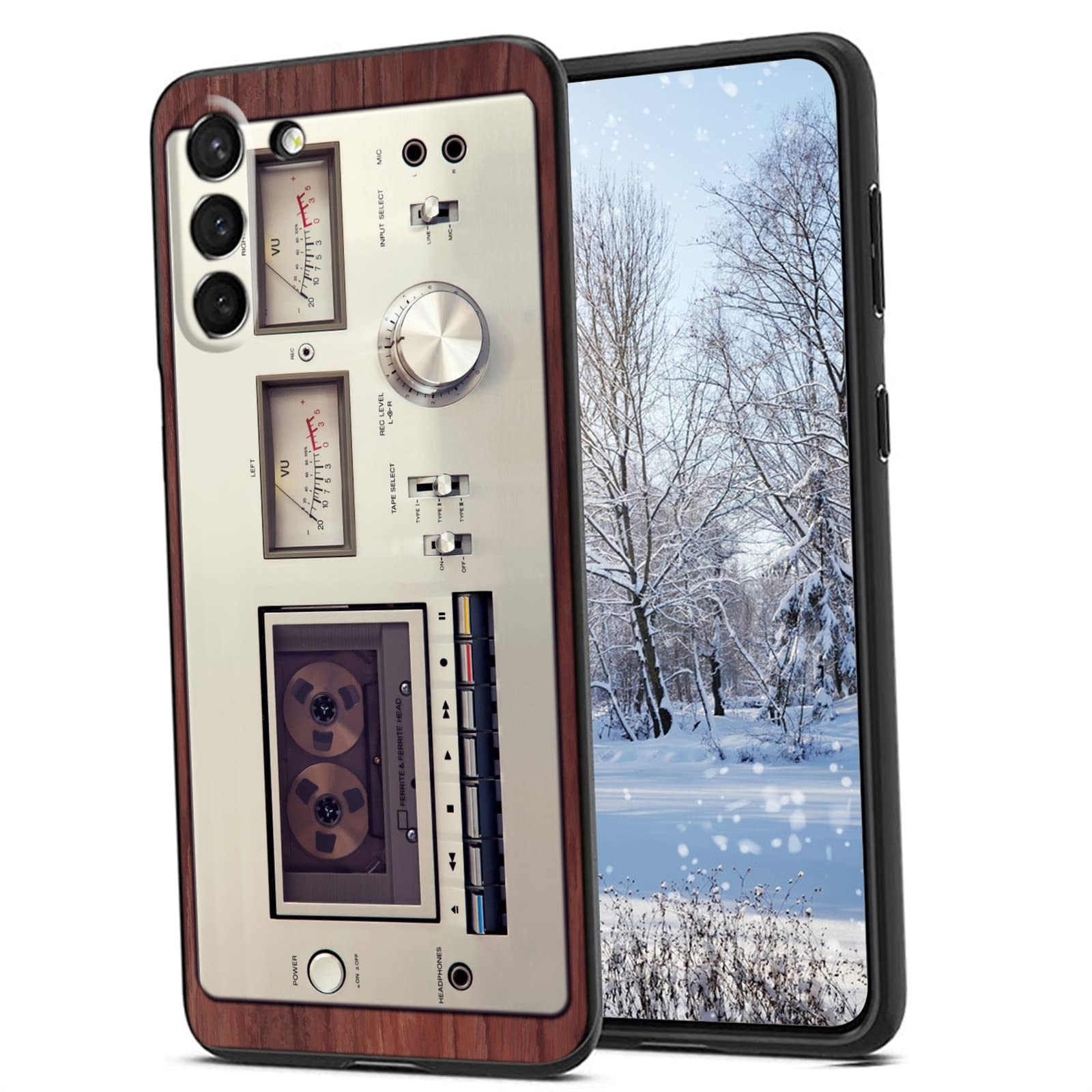Retro Cassette Tape Case for Samsung Galaxy S21 Plus/S30 Plus - Vintage 80s Music Mixtape Design Soft Silicone Protective Cover - Trendy Graphic Phone Case for Women & Men - Perfect for Music Lovers & Retro Enthusiasts