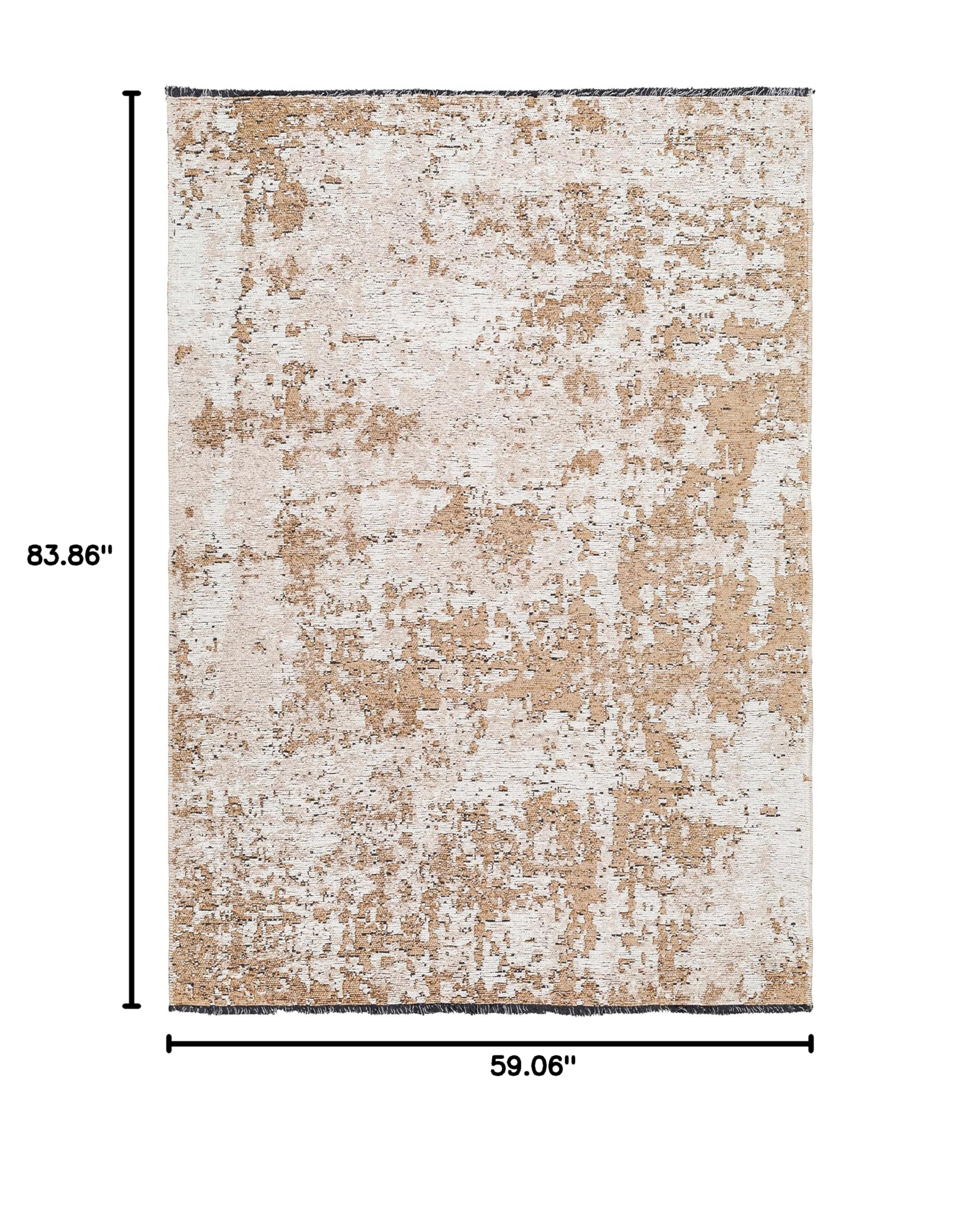 Modern Hauteloom Binh Area Rug for Living Room & Bedroom - Soft Gray & Beige - 4'11