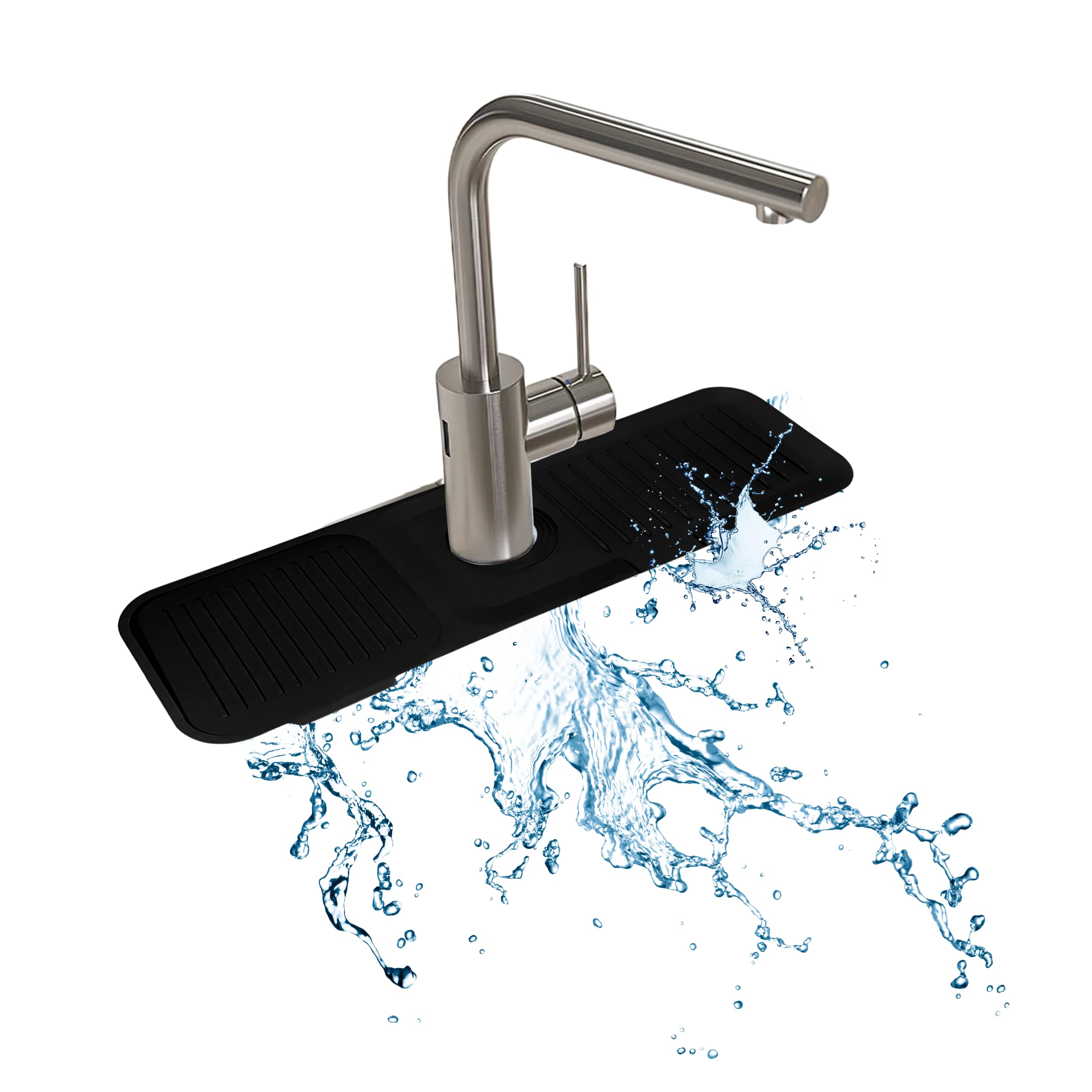 7° Slope Kitchen Sink Splash Guard - Anti-Splash Faucet Mat Protector (14.5