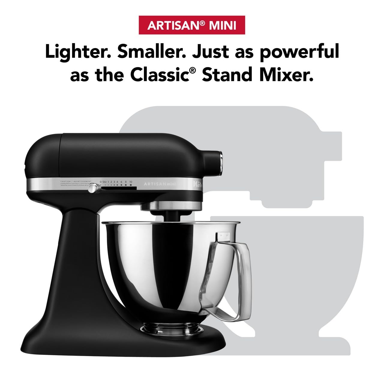 KitchenAid Artisan Mini 3.5 Quart Tilt-Head Stand Mixer - KSM3316X - Black Matte | Compact Baking Mixer for Small Kitchens | Perfect for Cookies, Cakes & Dough