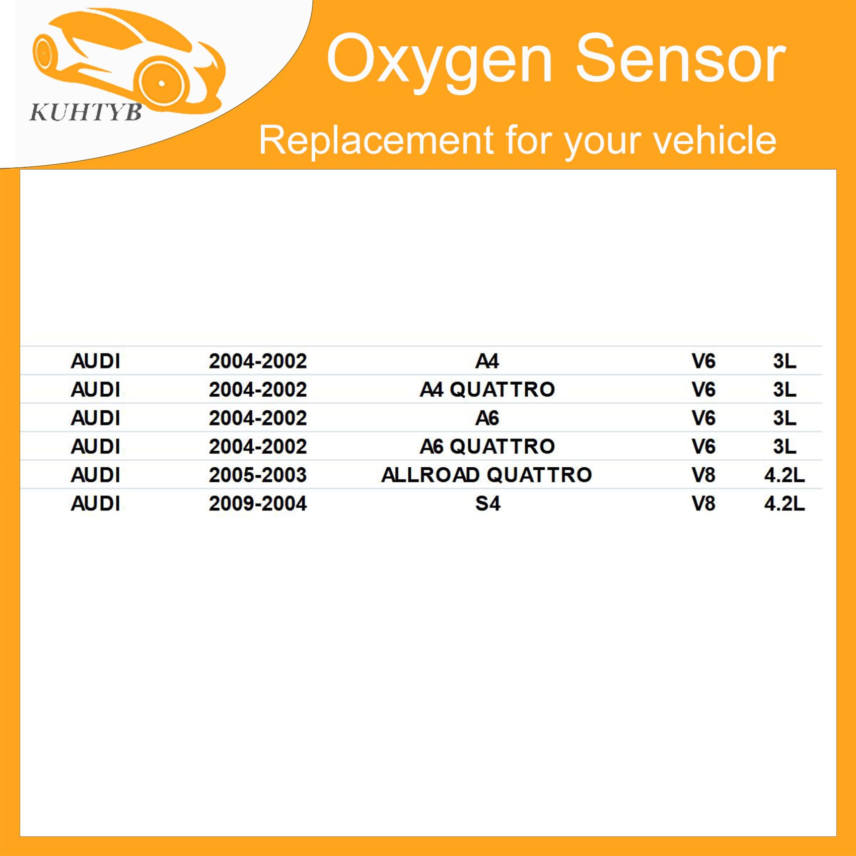 4pcs Oxygen Sensors Set Compatible with Audi A4 A4 Quattro 2004-2002 3L V6 - Upstream & Downstream O2 Sensors (234-5028, 234-4874) - Perfect for Engine Performance & Emission Control