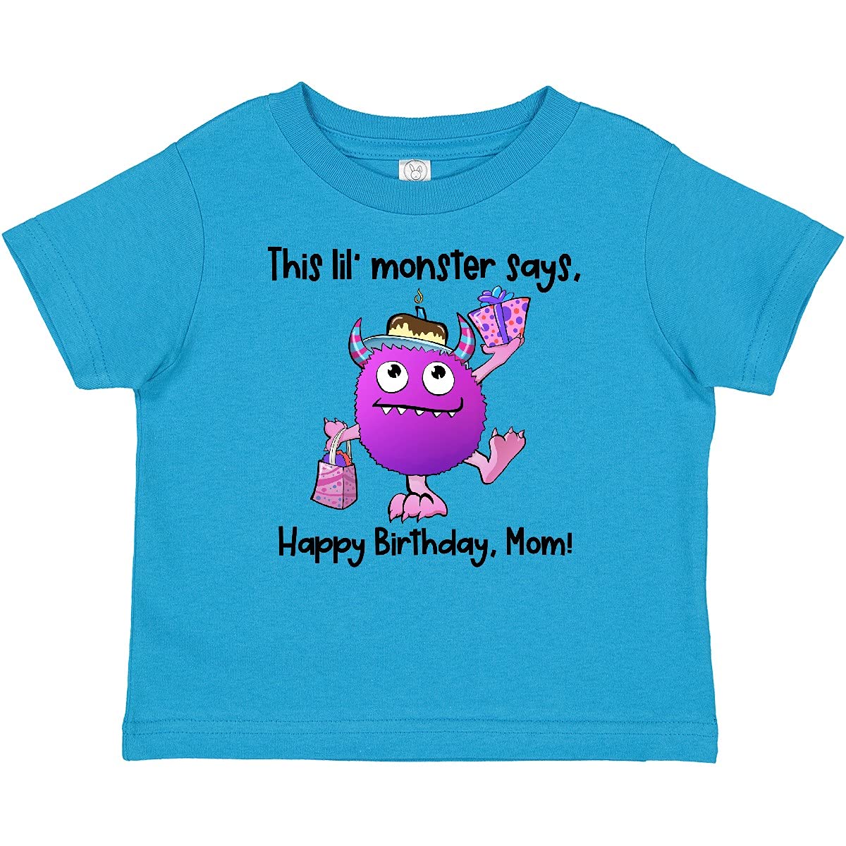 Inktastic Happy Birthday Mom Baby T-Shirt - Cute Monster Design for Birthday Parties, Family Photos & Special Occasions