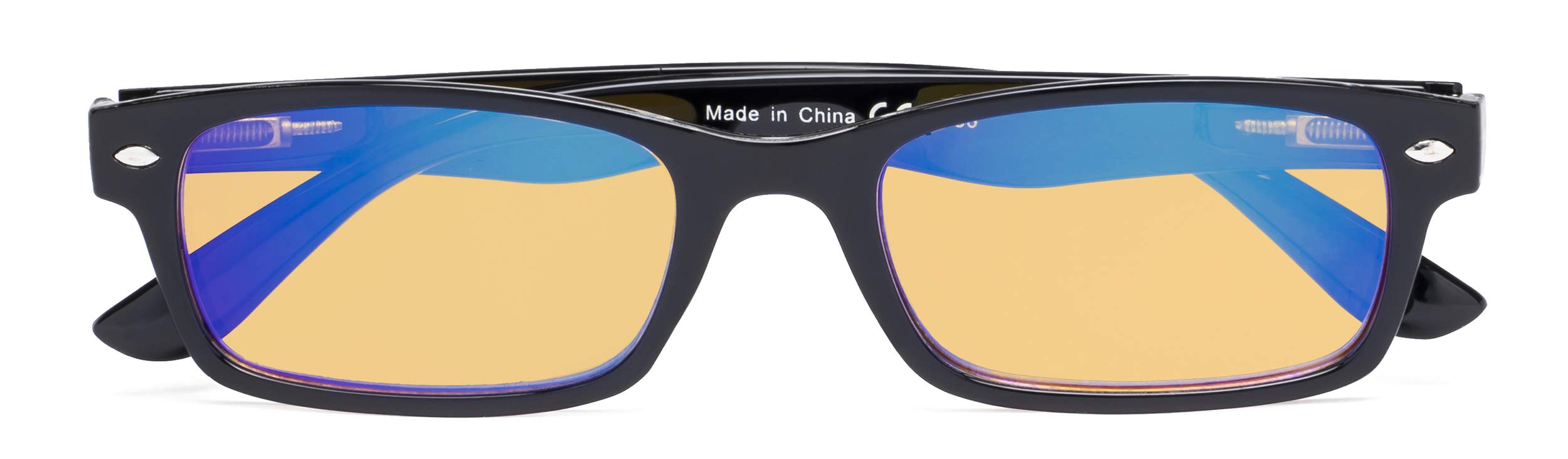CessBlu Amber Tinted Blue Light Blocking Glasses for Men & Women - Anti Eye Strain Computer Glasses for Gaming, Reading & Office Work