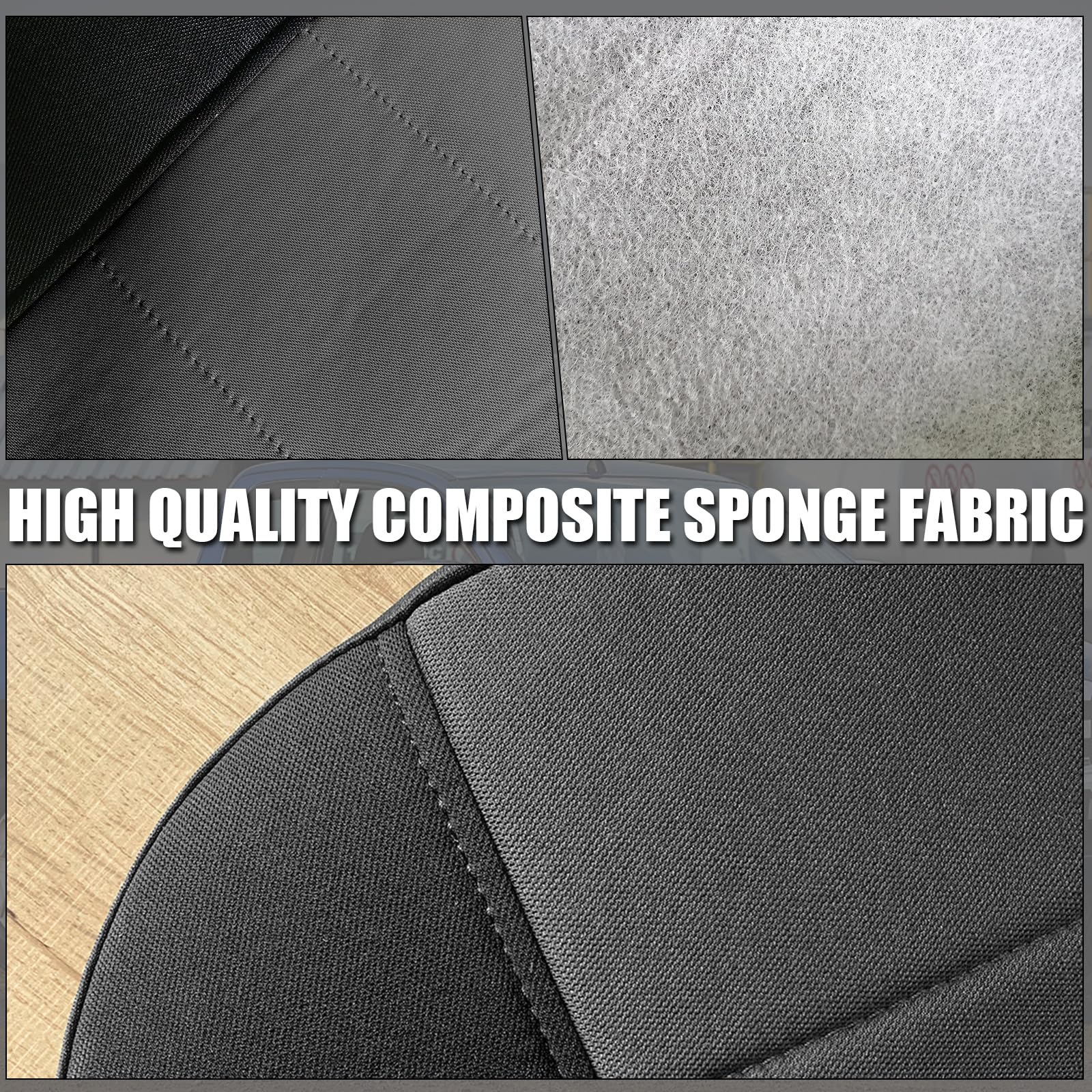 Premium Custom-Fit Front Seat Covers for 2004-2012 Ford Ranger Pickup - 60/40 Split High Back Seat Protection - Universal Fit Without Console - Durable Car Seat Covers for Work Trucks & Daily Commuting