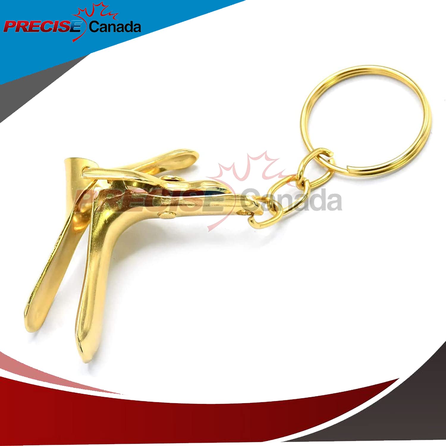 Stainless Steel Gold Keychain Speculum Key Ring - Durable & Stylish for Keys, Backpacks, and Everyday Carry Accessories